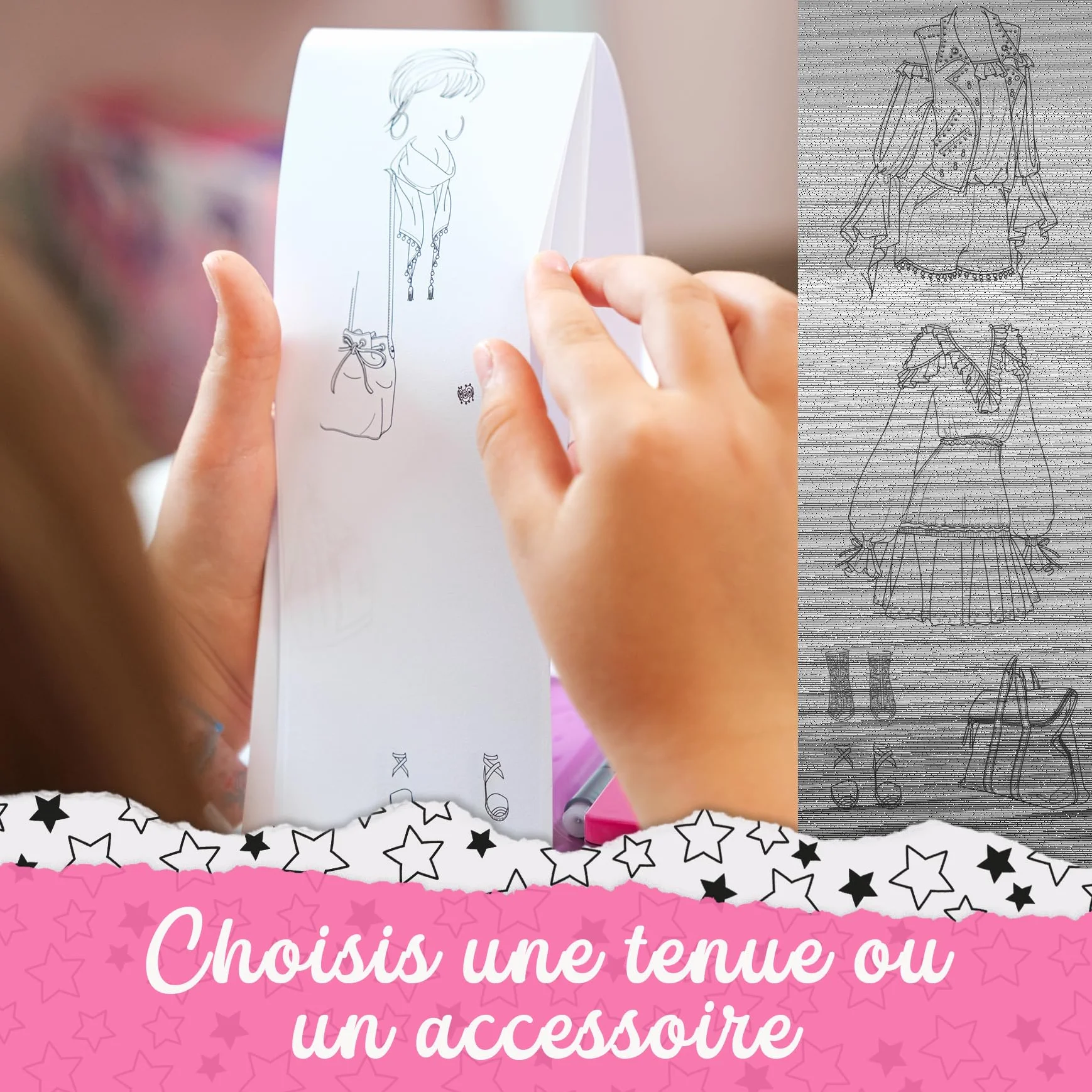 Ravensburger Looky Studio Table à dessin lumineuse enfant Dessin mode Kit créatif styliste 500 combinaisons