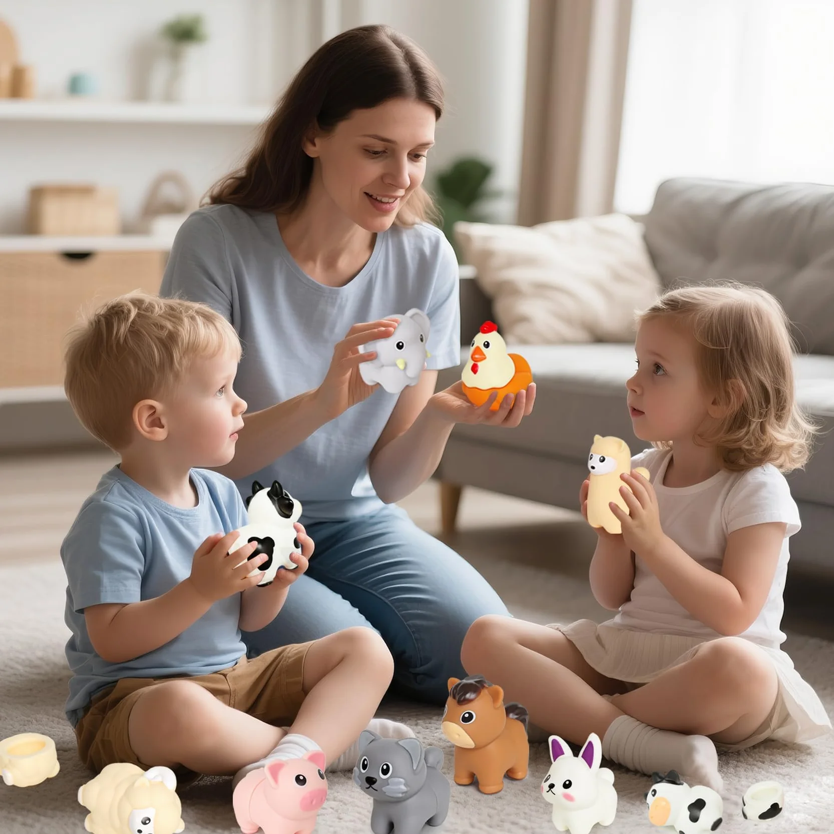 Jouets Montessori Enfants 1 2 3 Ans Jeux Tri Animaux Ferme Empilage Apprentissage Cadeau Filles