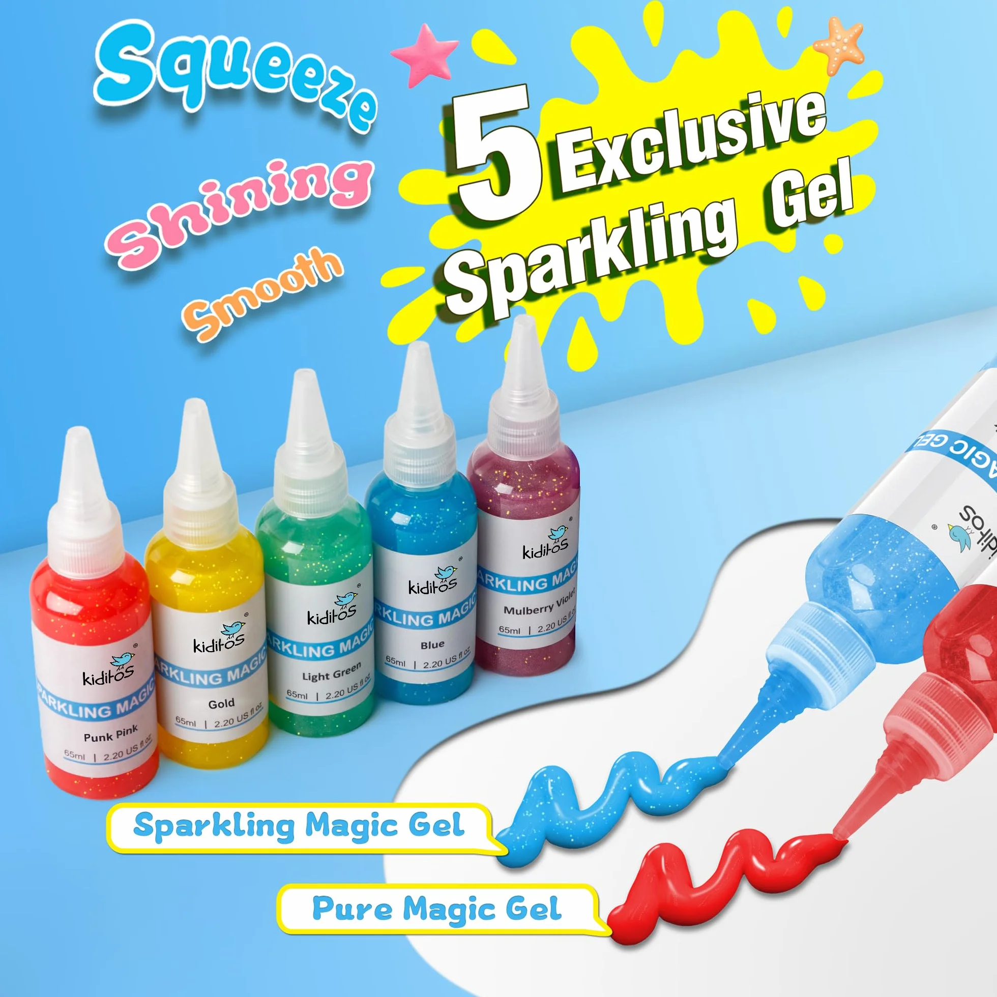 Kit de Jouets Magiques d'Elfe d'Eau, 10 Gels Magiques et 6 Moules