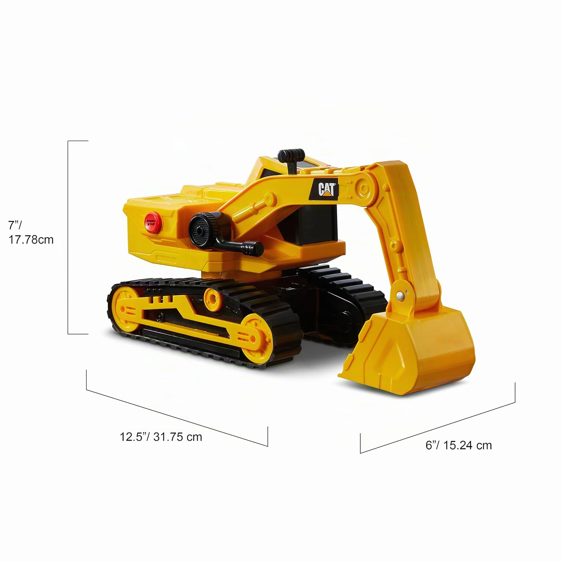 Excavatrice CAT 29,5 cm Enfant – Engin de Construction avec Lumières et Sons, Technologie de Contrôle du Mouvement, Jeu Interactif 3 Ans+