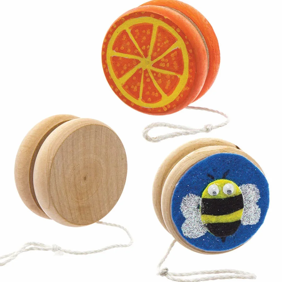 Baker Ross Yoyo Enfant en Bois Lot de 4 Jouet Enfant