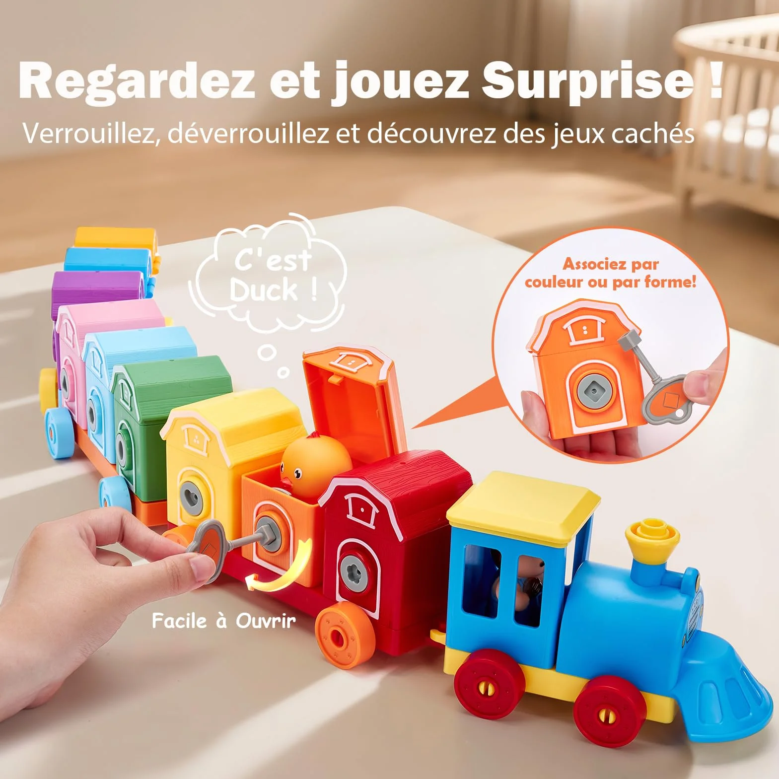 hahaland Montessori Jouet Bebe 2 3 Ans - Jouet Animaux de La Ferme pour Enfants, Jeu Educatif avec Marionnettes à Doigts