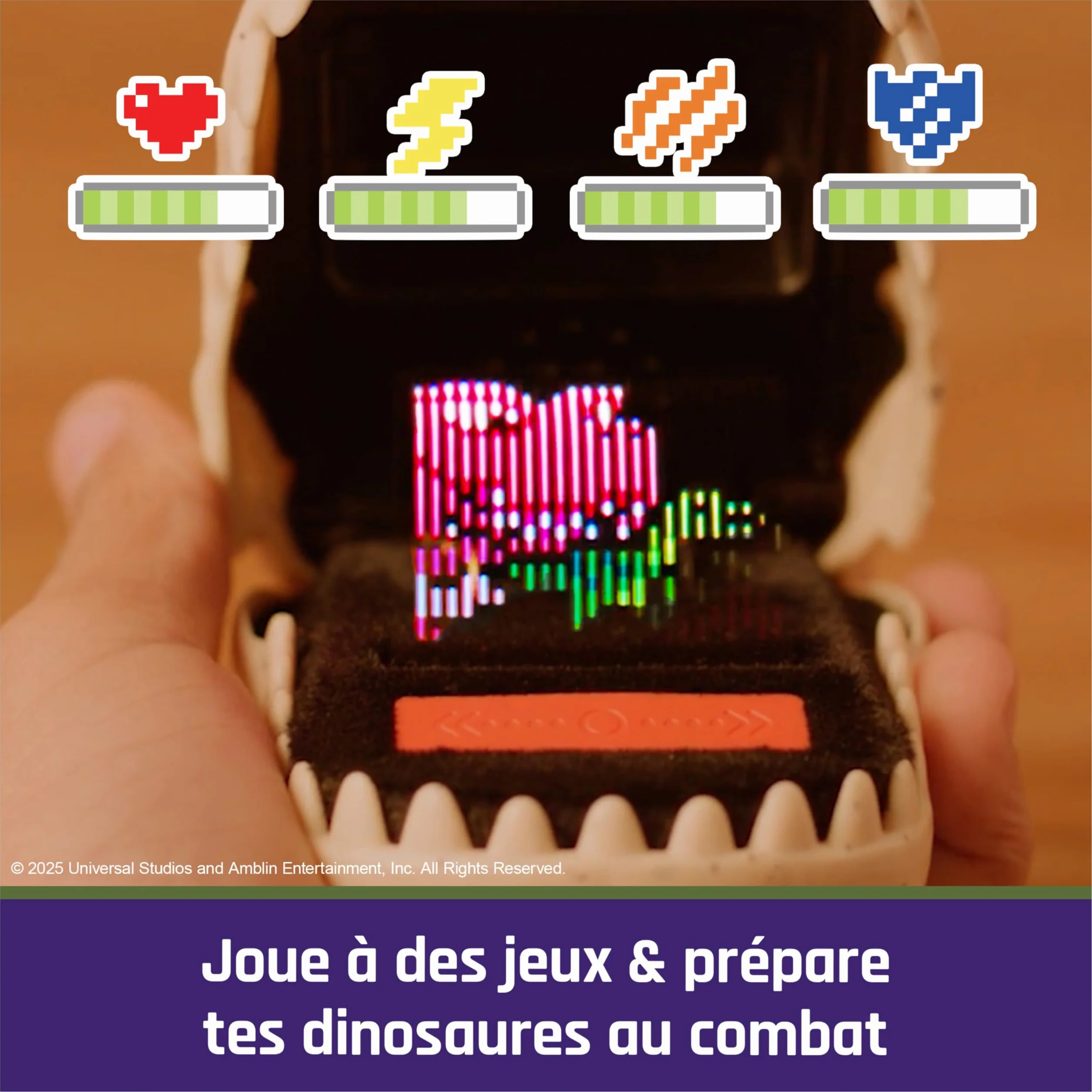 Bitzee Jurassic World Animal Interactif 25 Dinosaures Digitaux 3D Toucher Boîtier Connectable Sons Réactions Jeux Enfant 5+