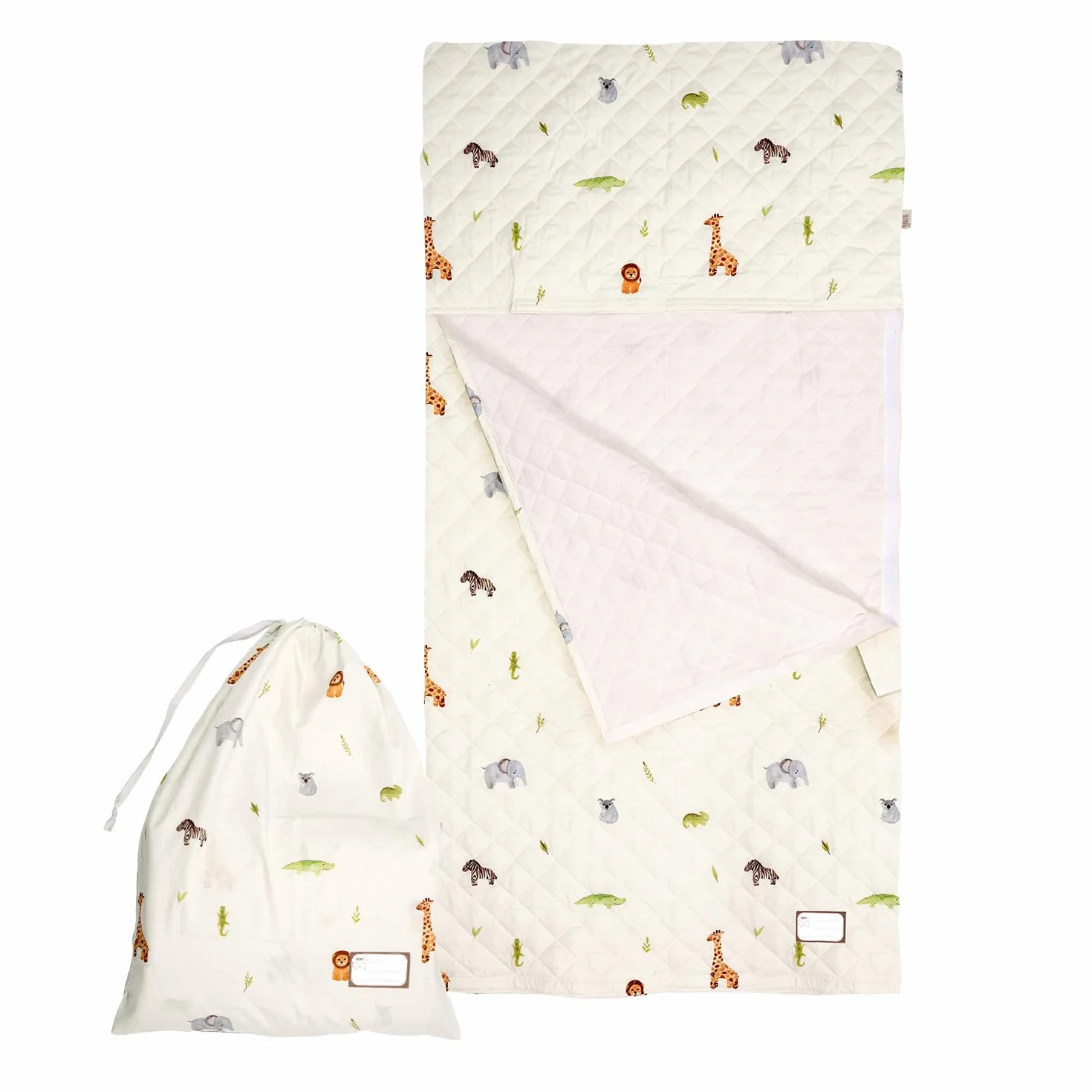 Sac de Couchage Enfants 1.5 TOG 140x70 cm avec Poche pour Coussin Fille Garçon 3-7 Ans