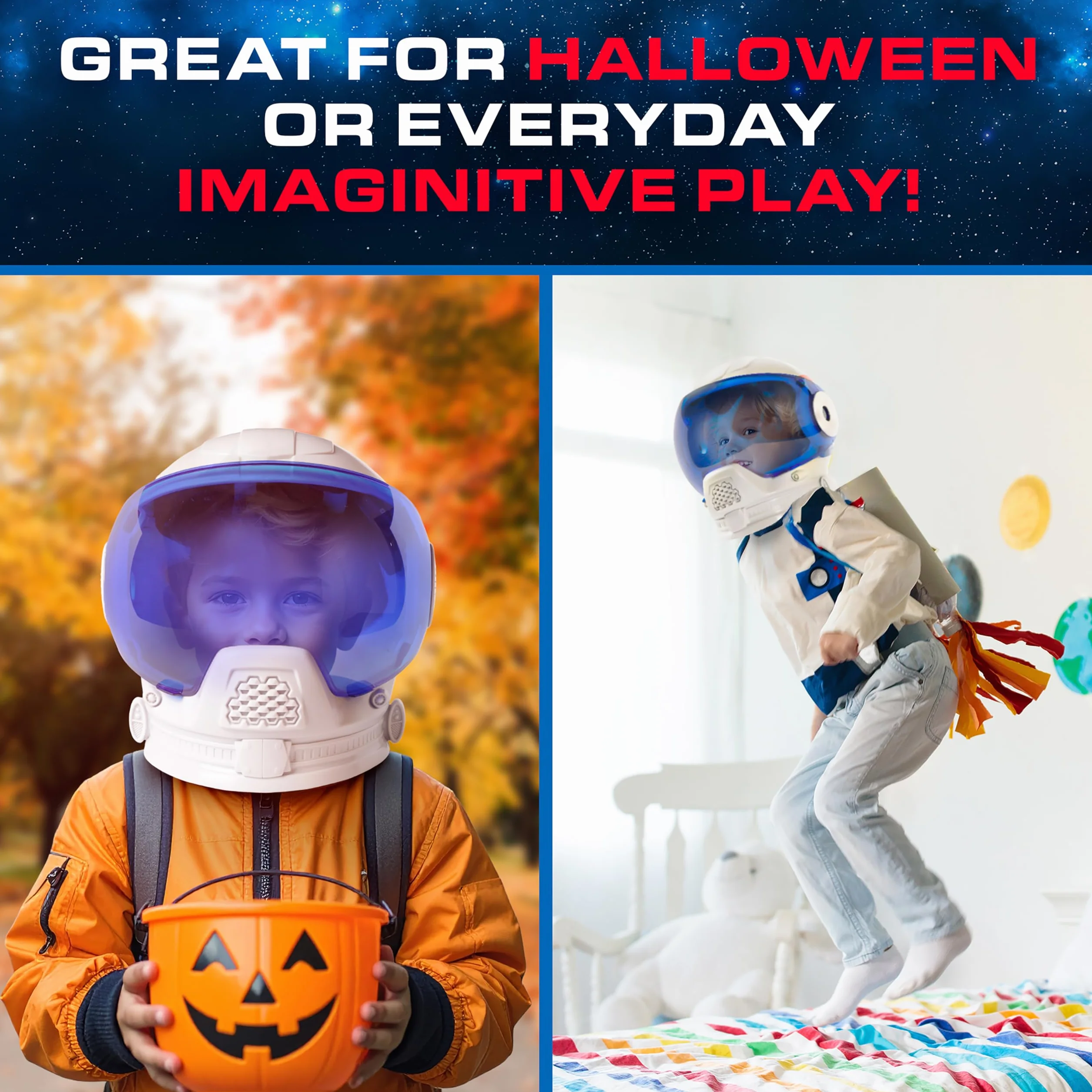 Casque d’astronaute NASA pour enfants – casque spatial avec autocollants, montage facile