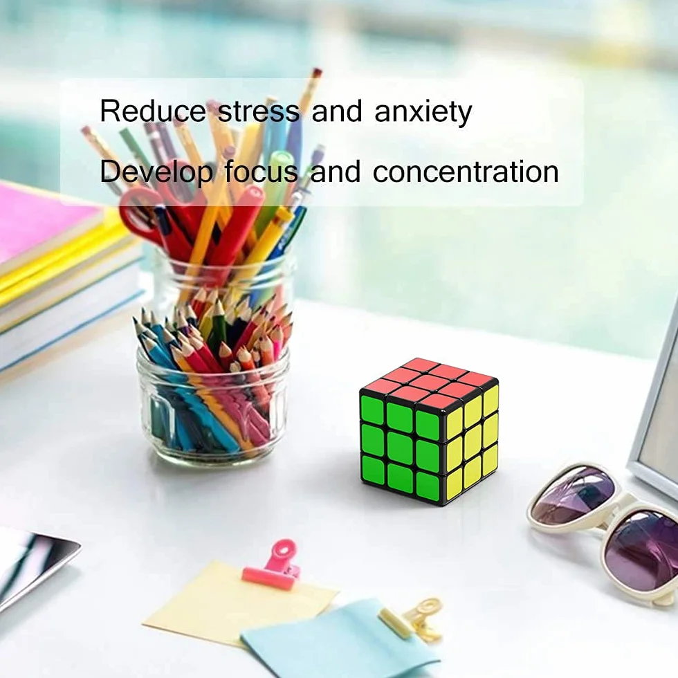 ROXENDA Cube de Vitesse 3x3 Qixing Speed Cube Sticker Super-Durable Couleurs Vives