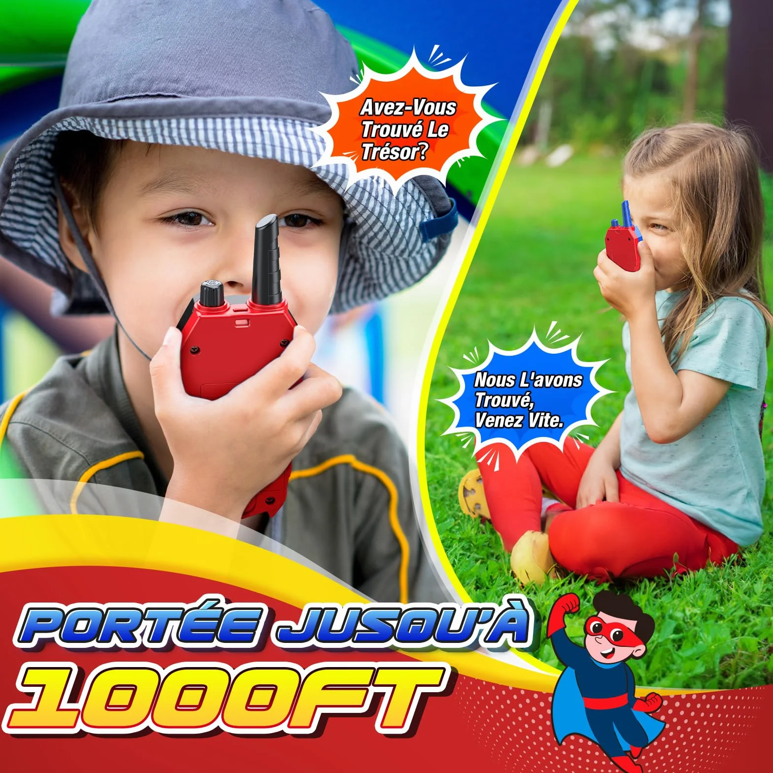 Talkie Walkie Jouet Enfant 3-12 Ans Garcon Cadeau Anniversaire Jeux d'extérieur