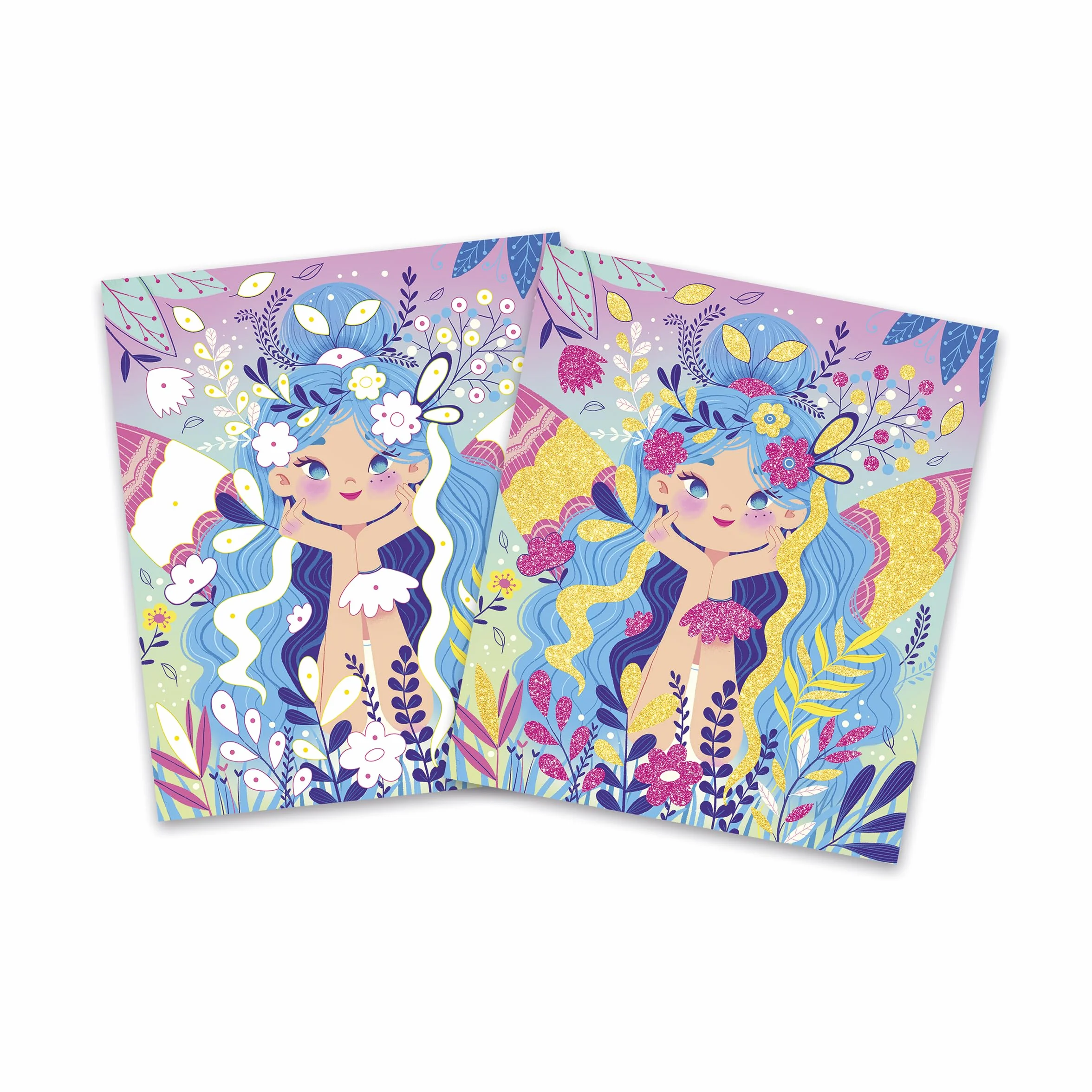 Janod Coffret Paillettes Fées 3 Tableaux à Décorer Kit Loisir Créatif Enfant dès 5 Ans
