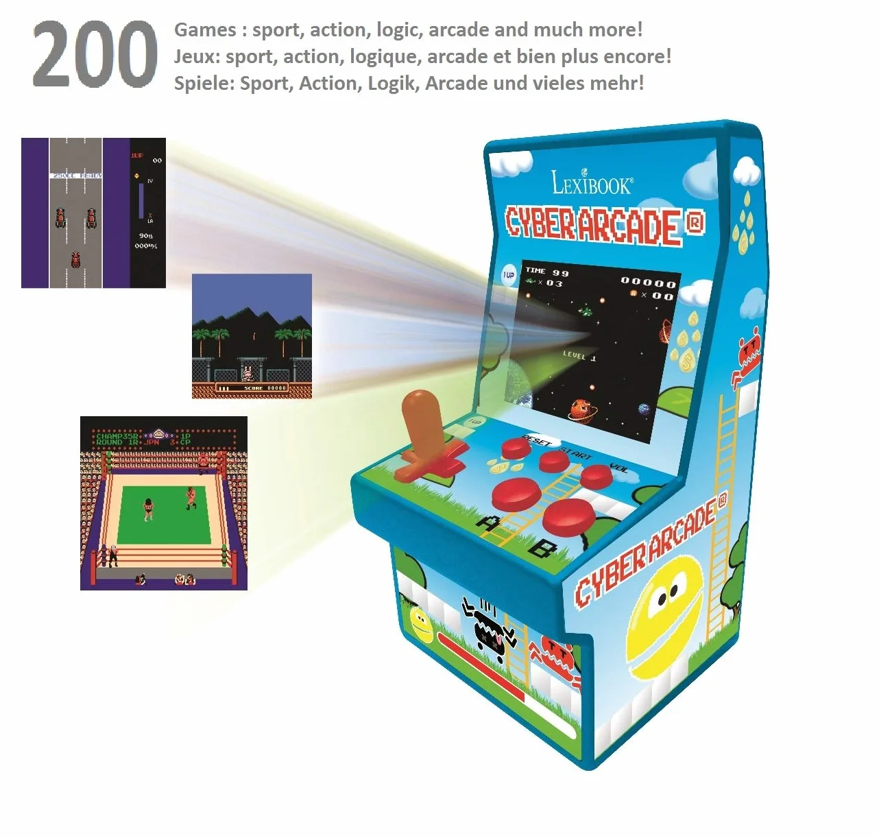 Lexibook Console de Jeux Portable Retro Cyber Arcade 200 Jeux JL2940