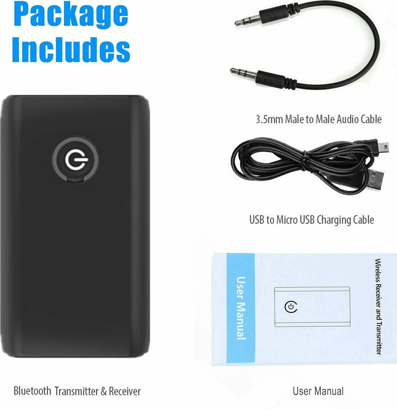 Transmetteur Bluetooth 5.0 2 en 1 Émetteur Récepteur Adaptateur Jack 3,5mm APTX USB