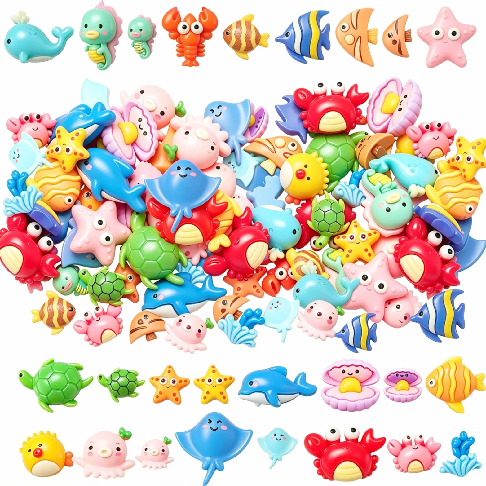 Figurines Animaux Marins Miniature 25 Pièces pour Aquariums Bocal à Poissons