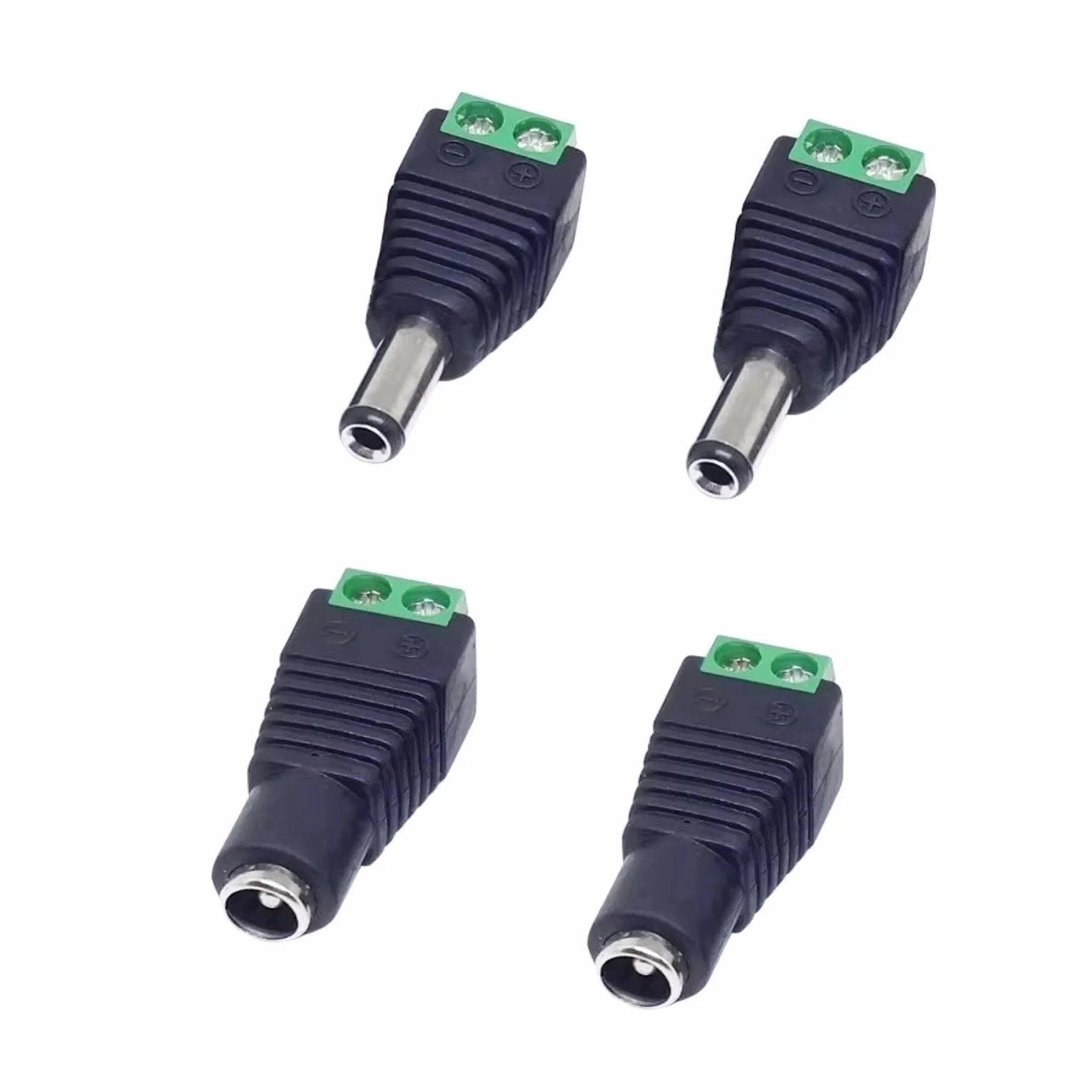 JZK Lot de 4 adaptateurs DC 5,5 mm x 2,1 mm mâle et femelle pour caméra CCTV LED