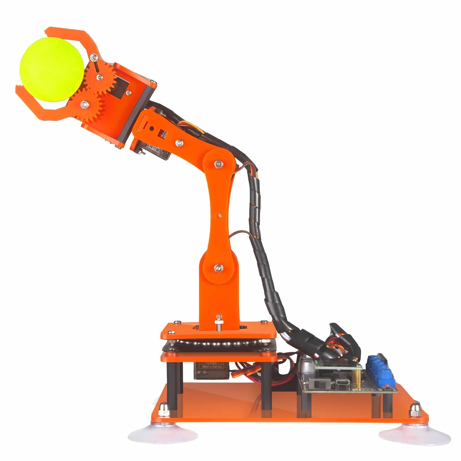 Adeept 5-DOF 5-Axis Educational STEM Programmable Robot Arm Kit with OLED Display Compatible with Arduino IDE Orange