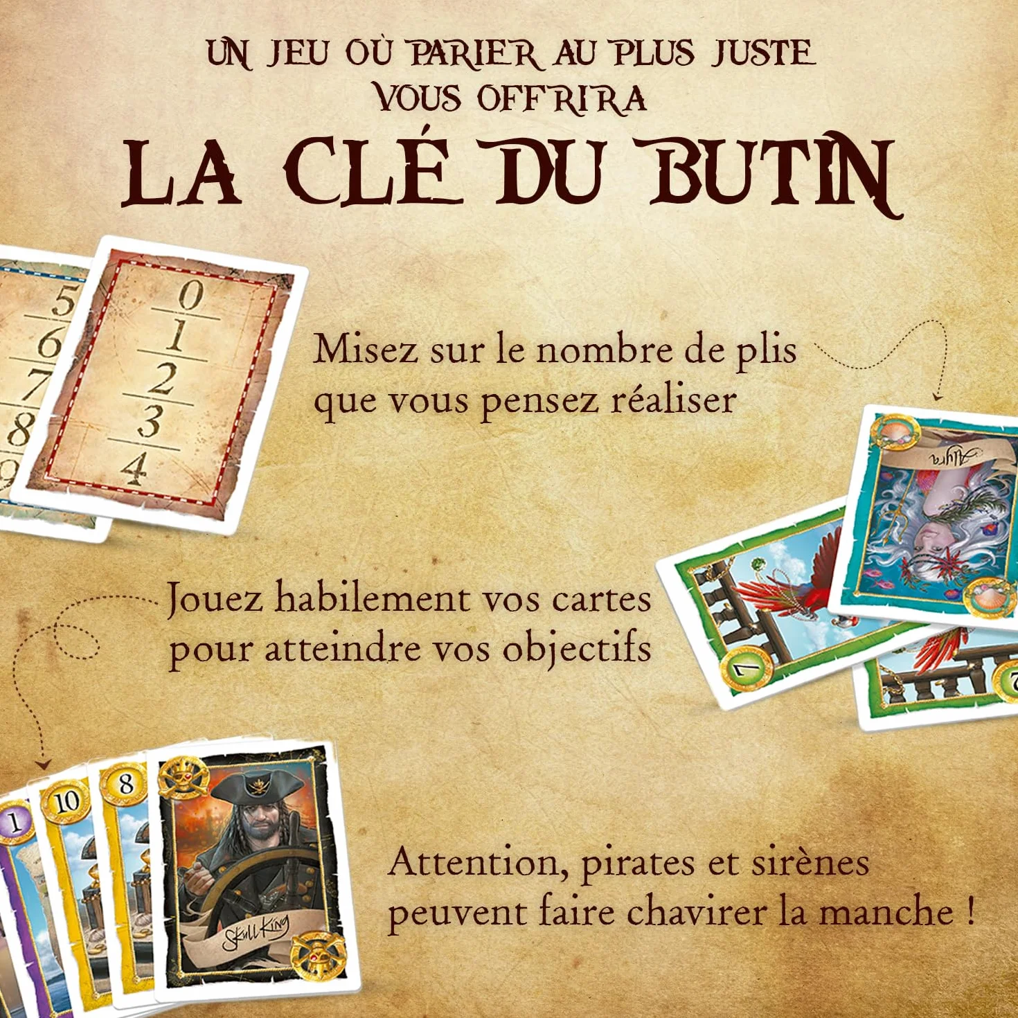 Skull King Jeu De Cartes pour Vrais Pirates 2 à 8 Joueurs Version Française