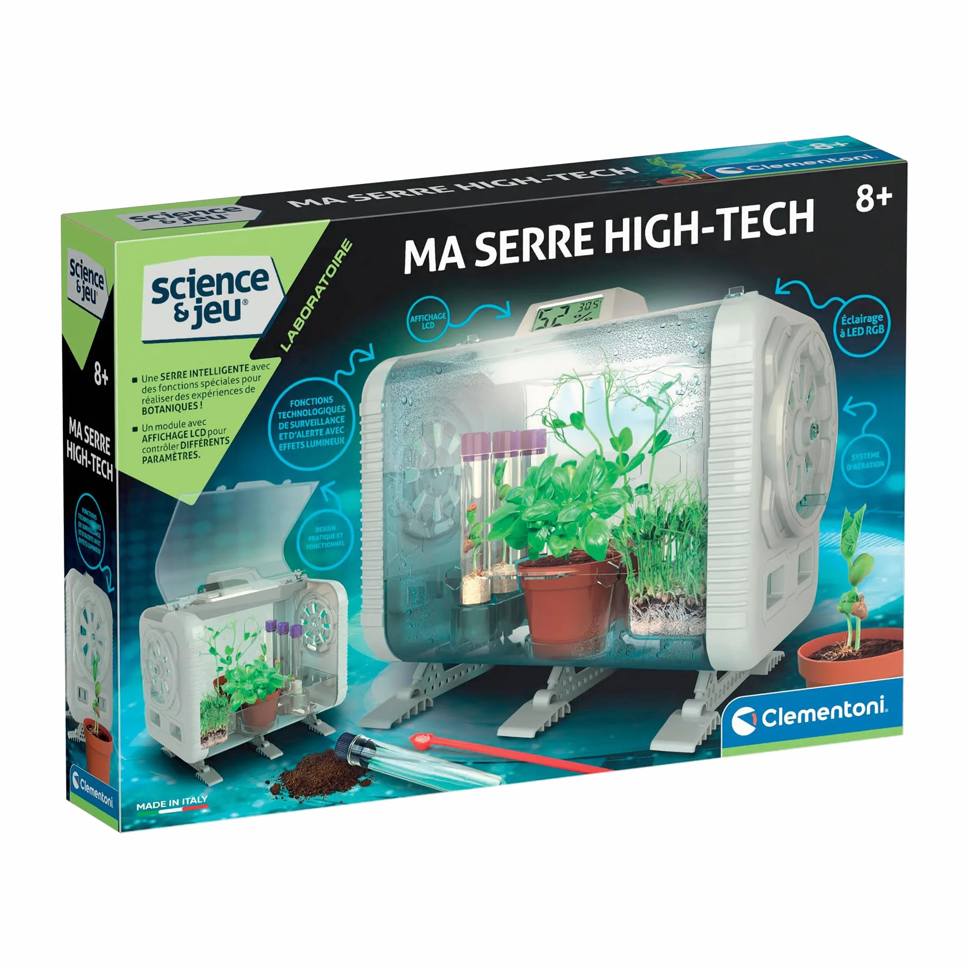 Clementoni Ma Serre High-Tech Jeux Éducatif Enfant Science Nature dès 8 Ans Fabriqué Italie