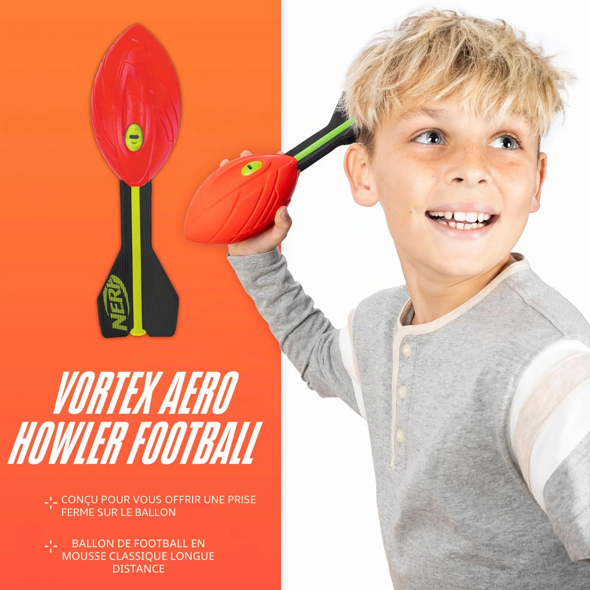 Nerf Vortex Aero Howler Foam Ball – Classic Long-Distance Football