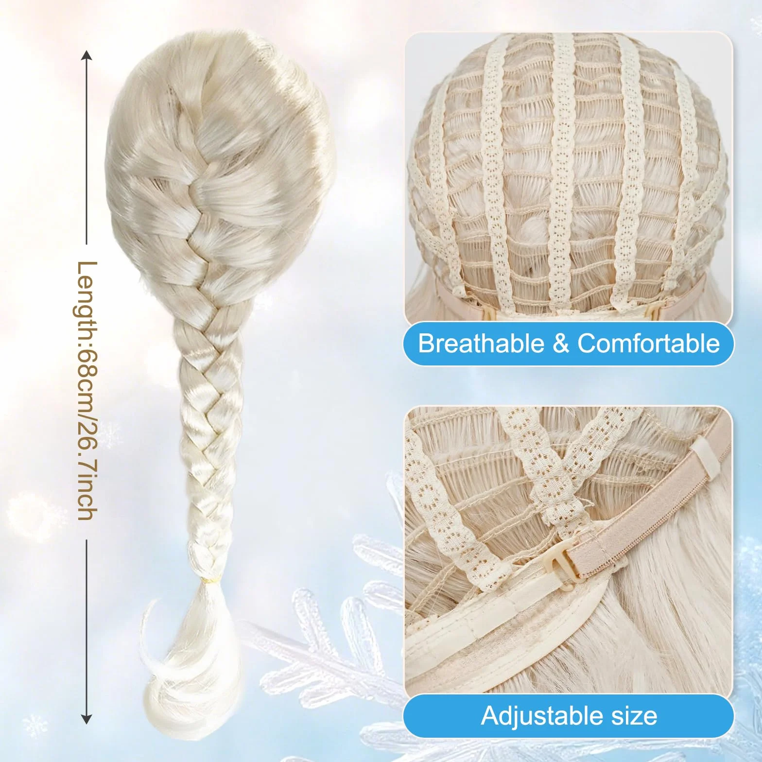 Princesse Dress Up Accessoires Filles Perruque Raiponce Couronne Diadème Baguette Fée Blonde Longue Tresse Enfant Cosplay Carnaval Fête