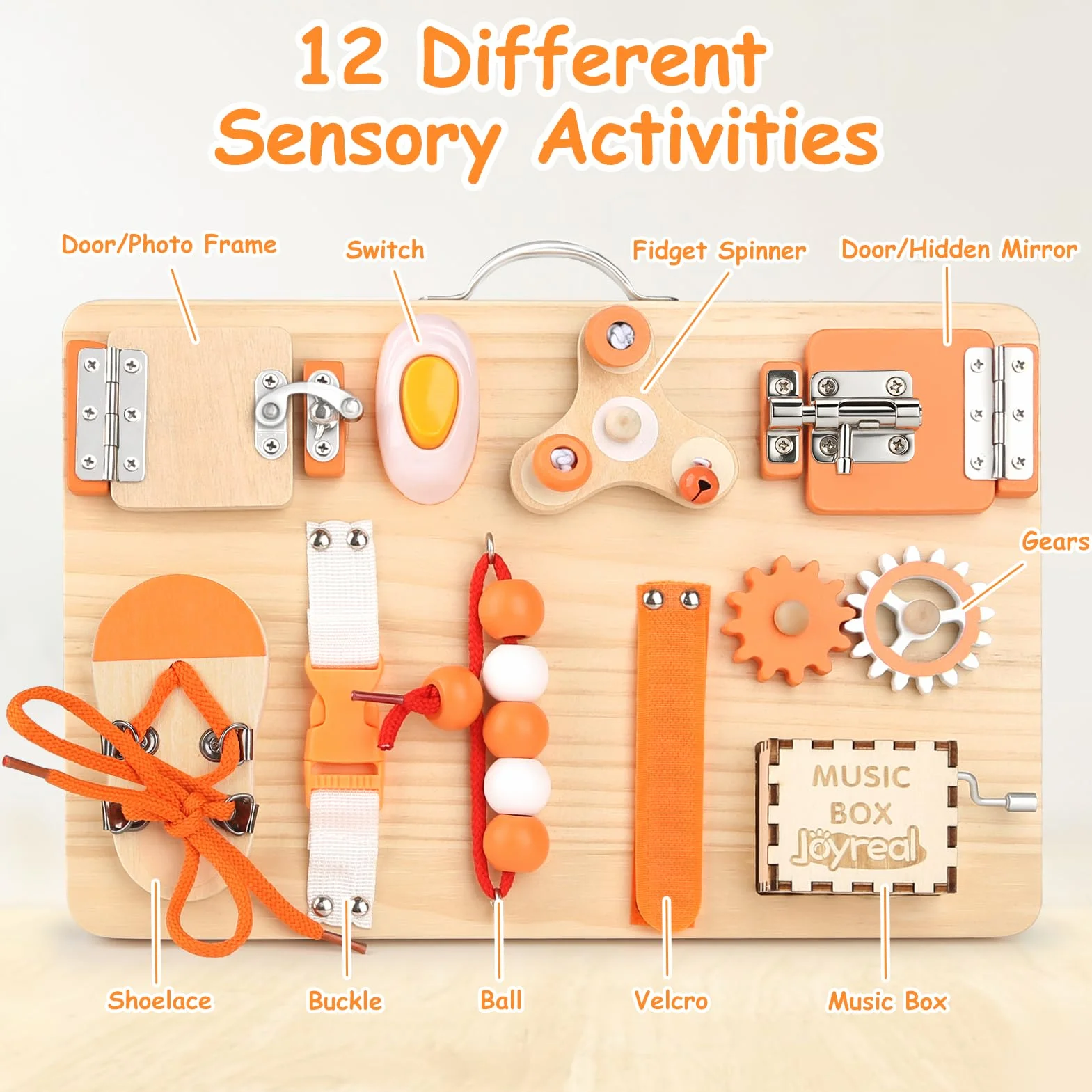 Joyreal Busy Board Montessori - Parcours Motricité Bébé Planche Montessori Jeux Educatif Tableau Activités Jouet Enfant