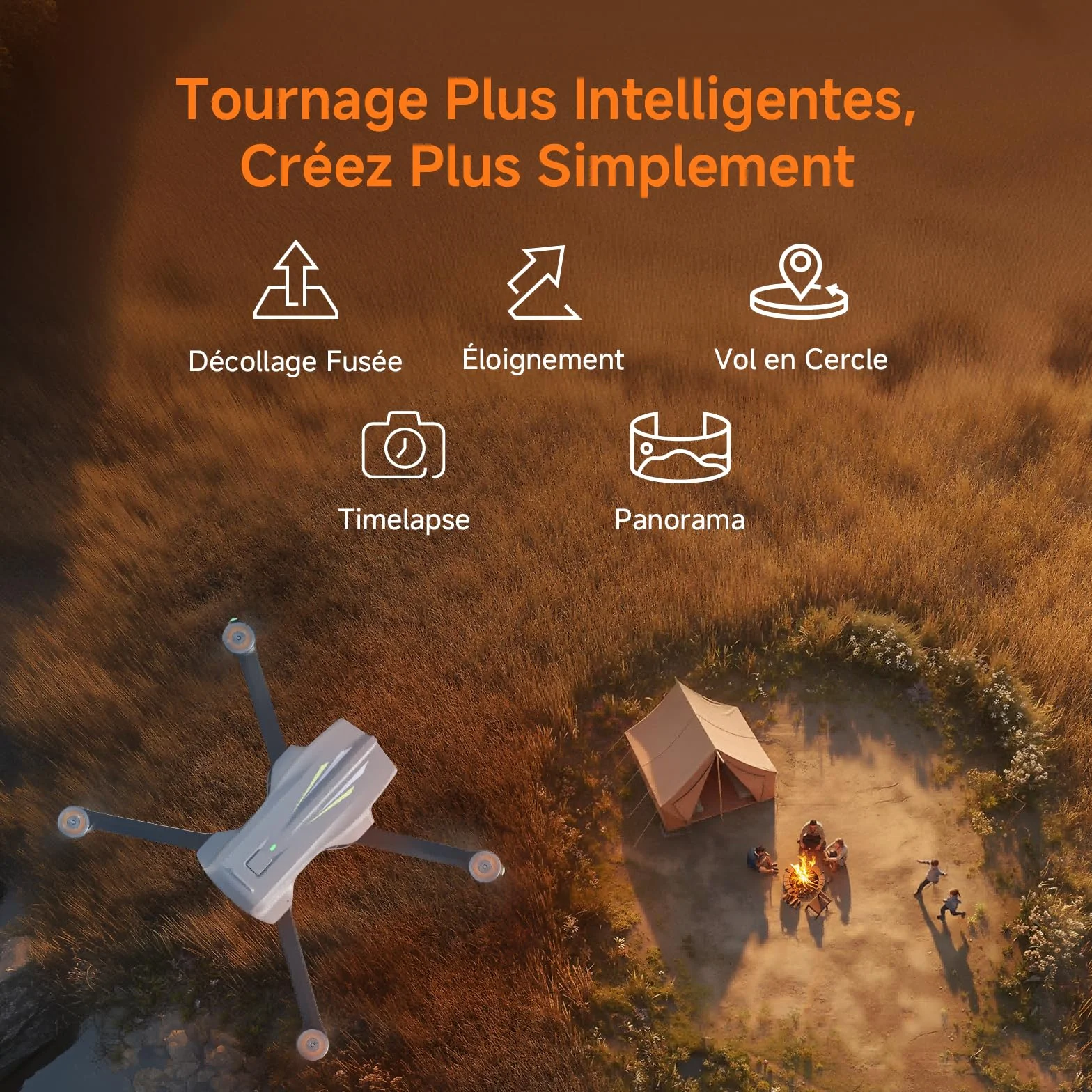 Ameta S20 Drone avec Camera 4K, GPS Drone pour Adultes et Enfants avec Retour Automatique/ 50min de Vol/Mode Intelligent/Suiveur/Contrôle par Gestes, FPV Mini Drone Moins de 249g