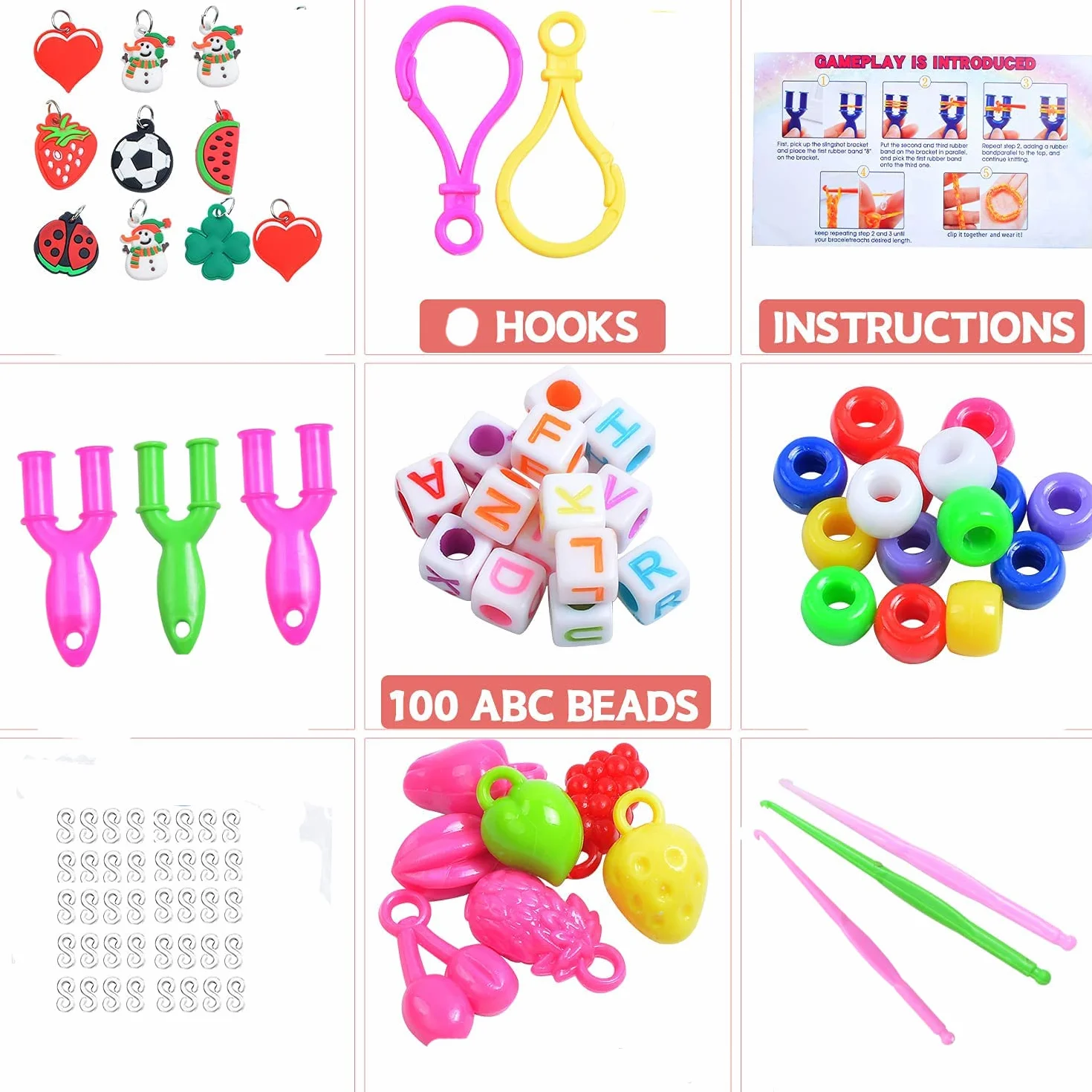 Yestrong 2500+ Elastique Bracelet Kit, 40 Grilles Bricolage Loom Bands avec Boîte de Rangement