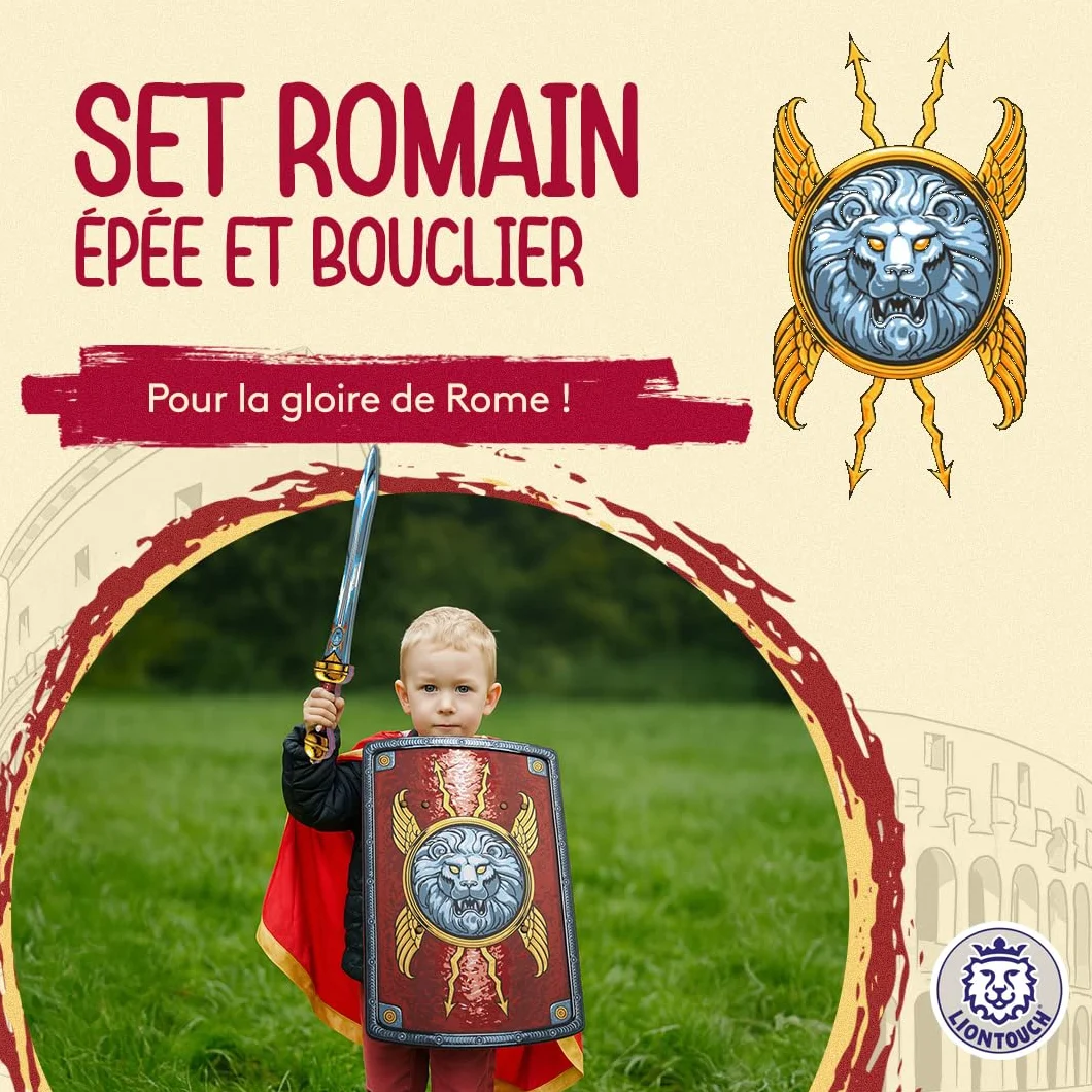 Liontouch Épée et Bouclier Légionnaire Romain 3-8 Ans Ensemble Jouets Garçons Soldat Rome Antique