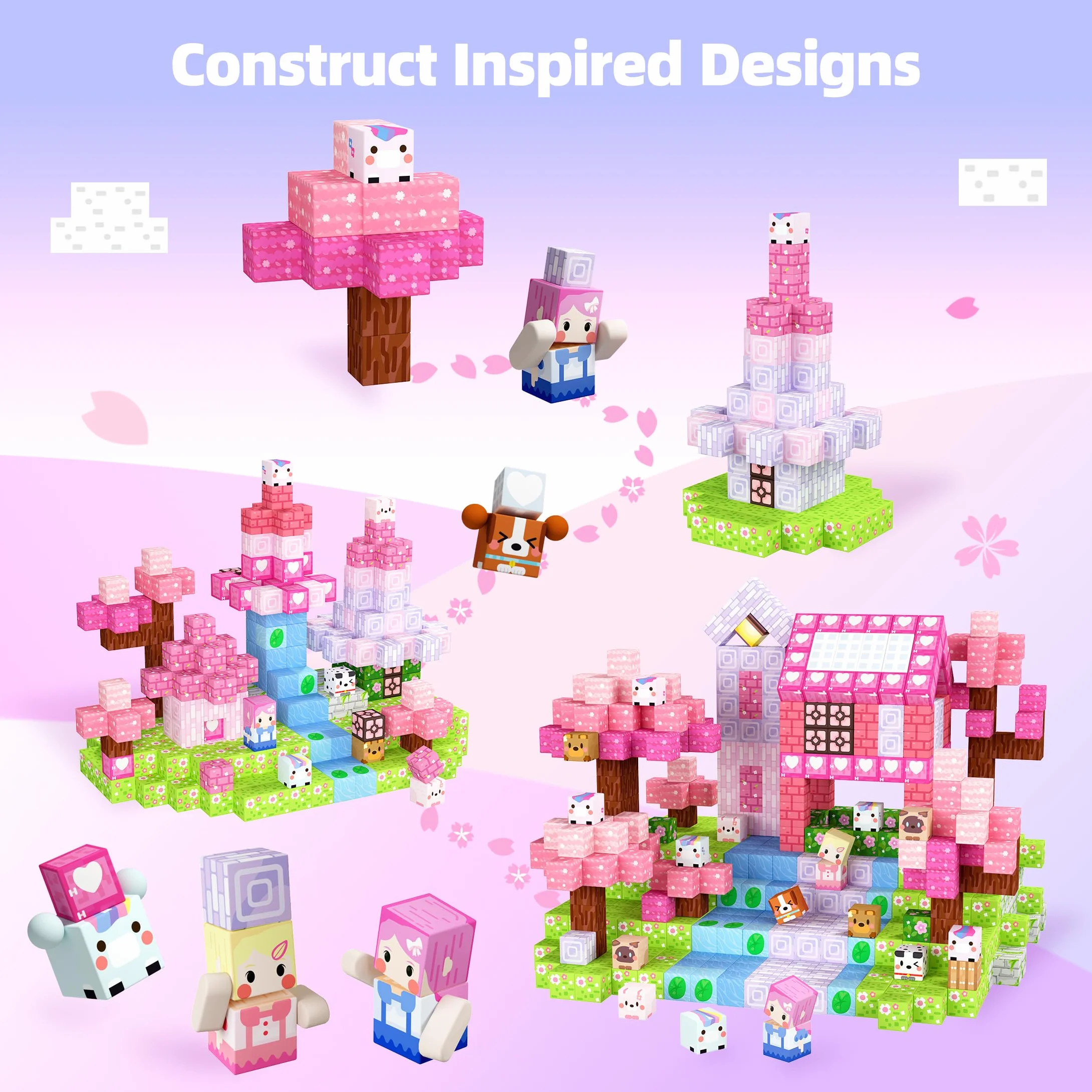GobiDex Bloc Magnétique Enfant 100 Pièces - Jouet Éducatif Licorne pour Filles 3-10 Ans