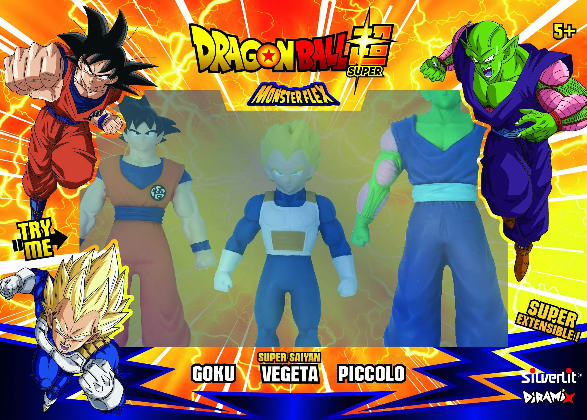 Silverlit Dragon Ball Z Monster Flex Figurine Super Extensible Pack de 3-14 Monstres 15cm Dès 5 Ans