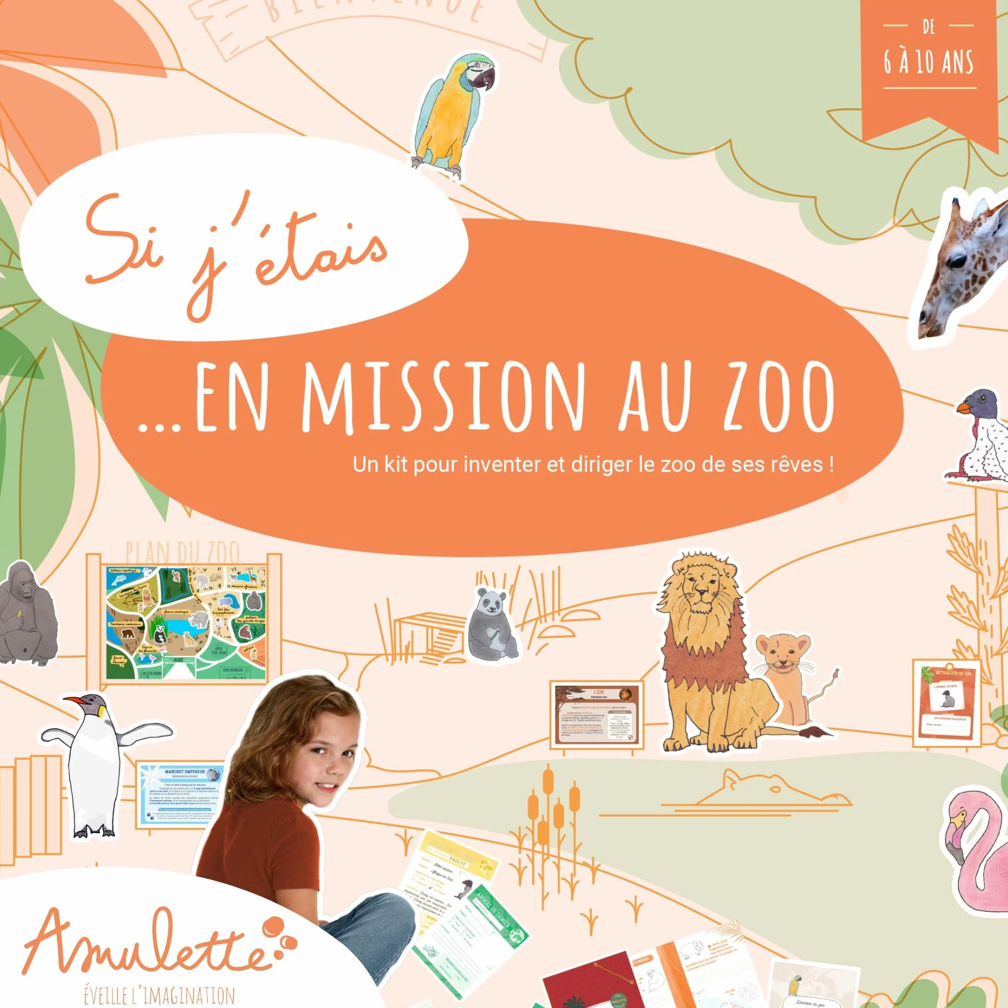 Kit Si J’étais en Mission au Zoo - Jeu Éducatif 6-10 Ans - 50+ Accessoires - Parc Animalier - Fabriqué en France MZOO