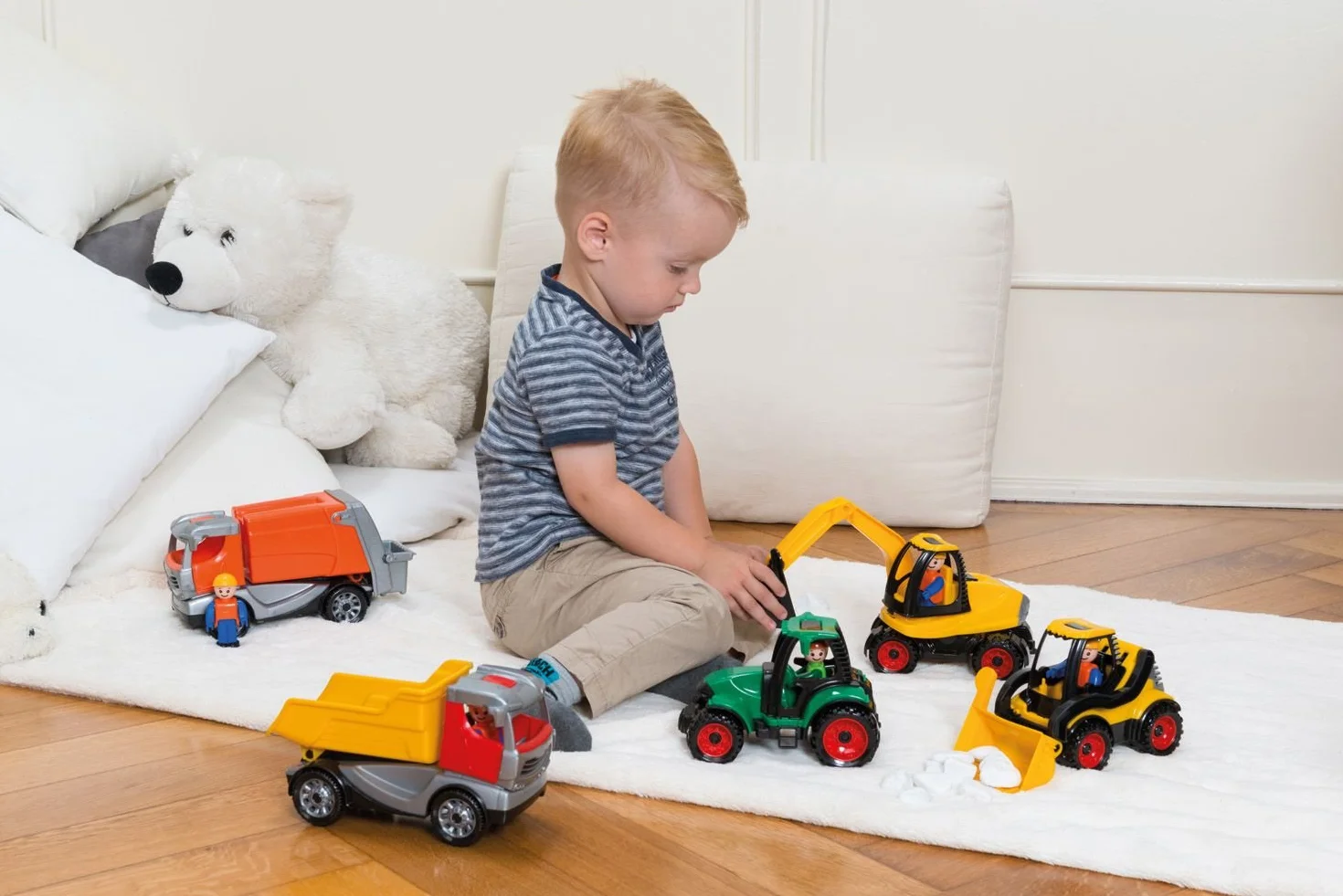 LENA Truckies Tracteur avec remorque Set de jeu 38 cm Enfants 2 Ans
