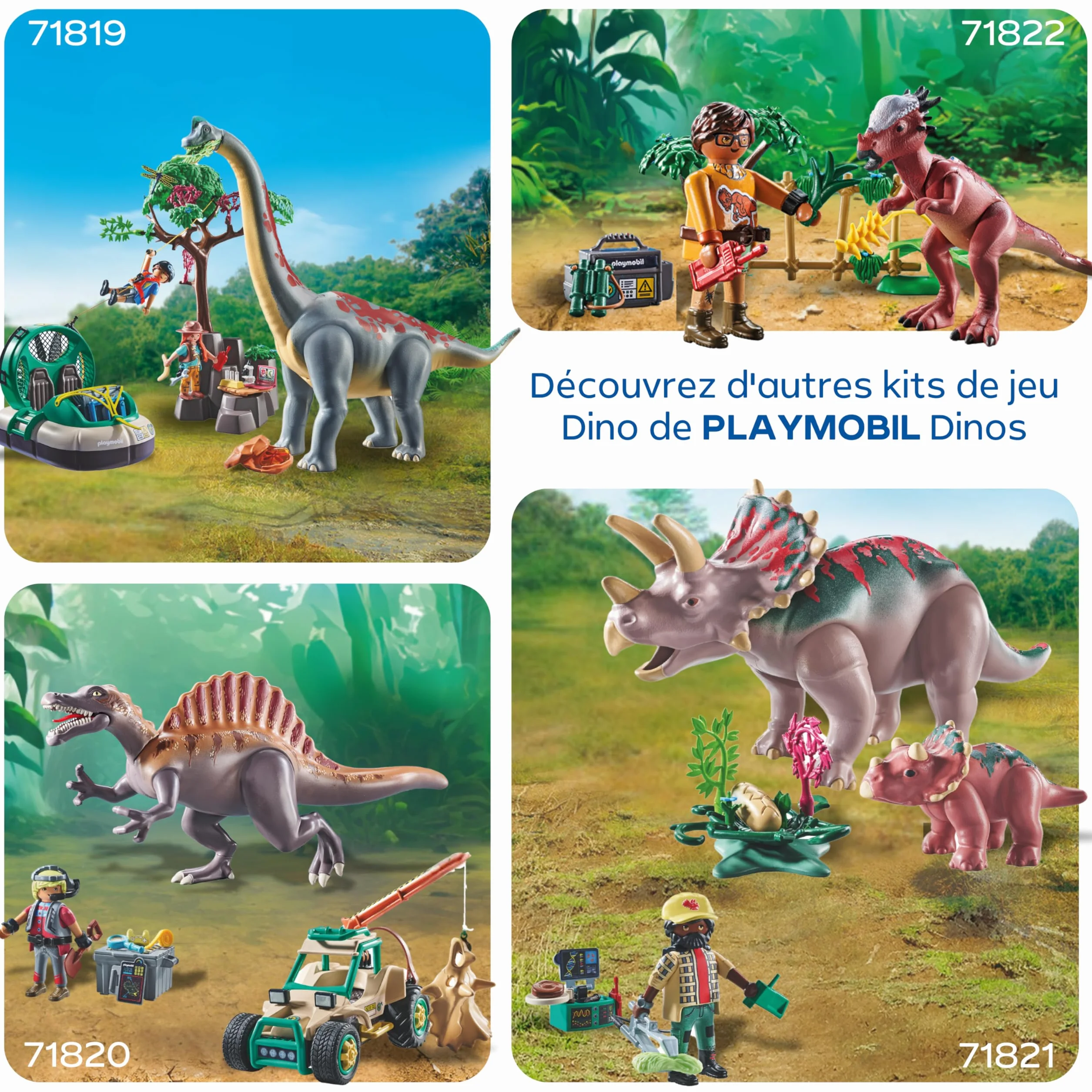 Playmobil Dinos Triceratops avec Bébé Jeu de Dinosaures Figurines Jouet 71821