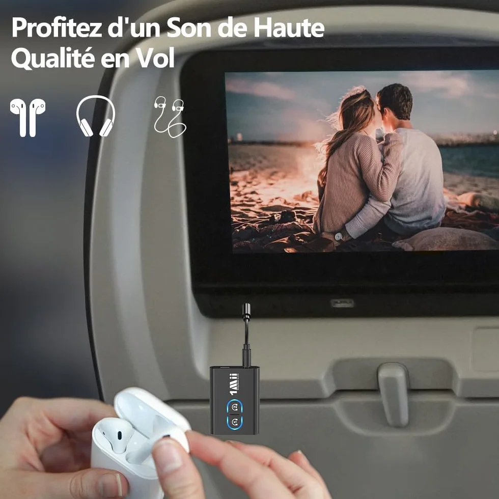 1Mii ML300 Transmetteur Récepteur Bluetooth 5.3 TV Casque sans Fil aptX Faible Latence HD AD 3.5mm AUX Adaptateur Audio
