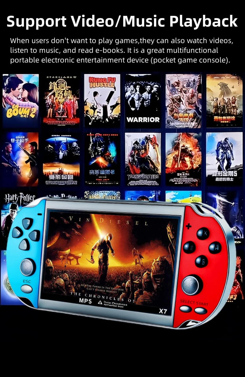 Console de Jeu Rétro Portable 3000 Jeux Intégrés Simulateurs Vidéo Musique Cadeau Enfants