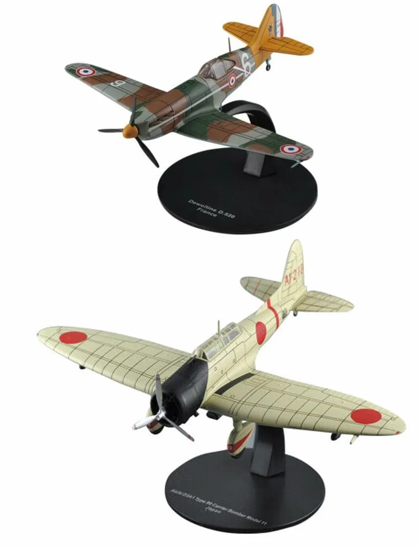 OPO 10 Lot de 2 Avions de Combat 1/72 DEWOITINE D.520 + Aichi D3A NG14 G14+G37