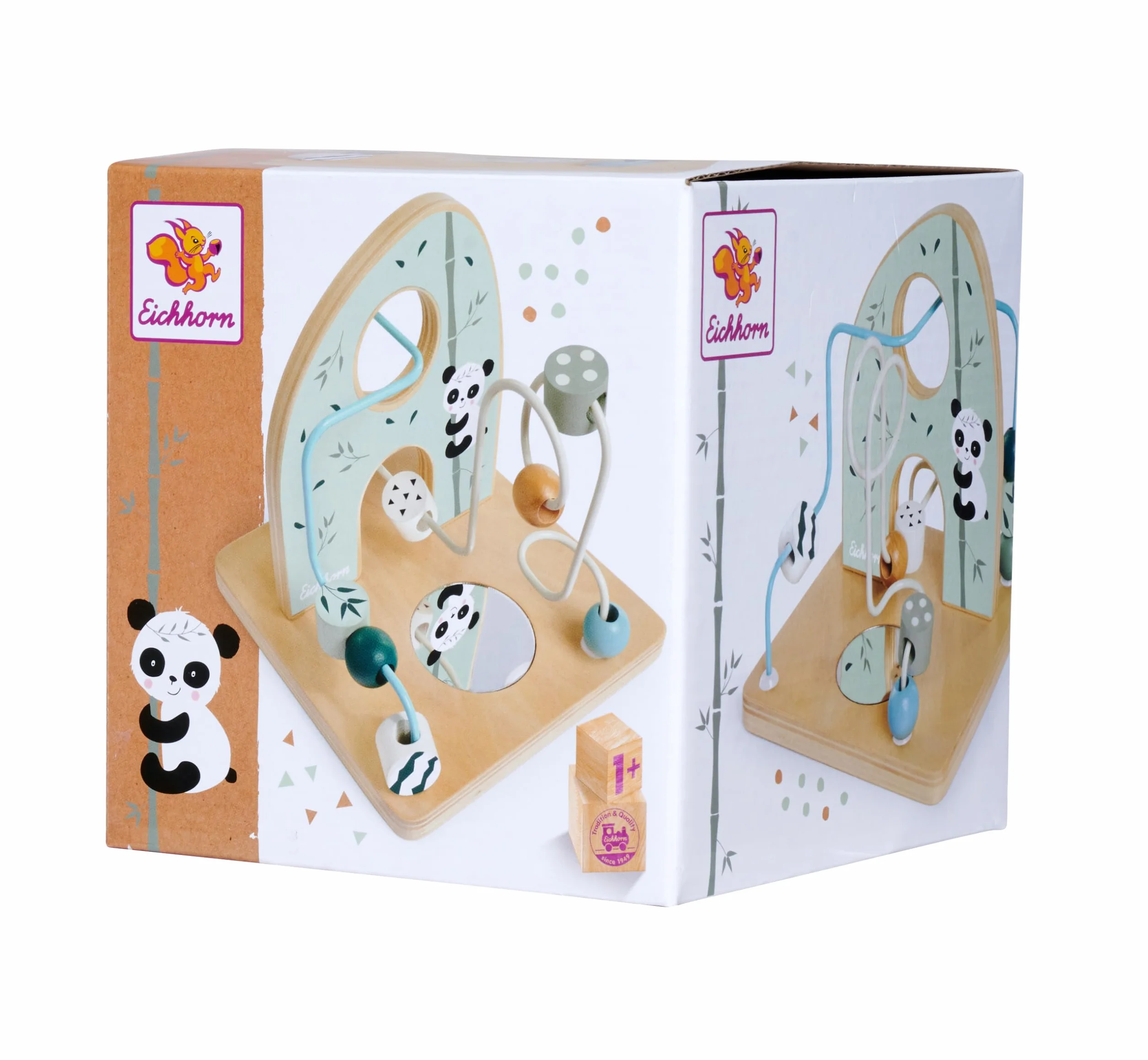 Eichhorn Panda Labyrinthe Perles Bois 2 Circuits Dès 12 Mois