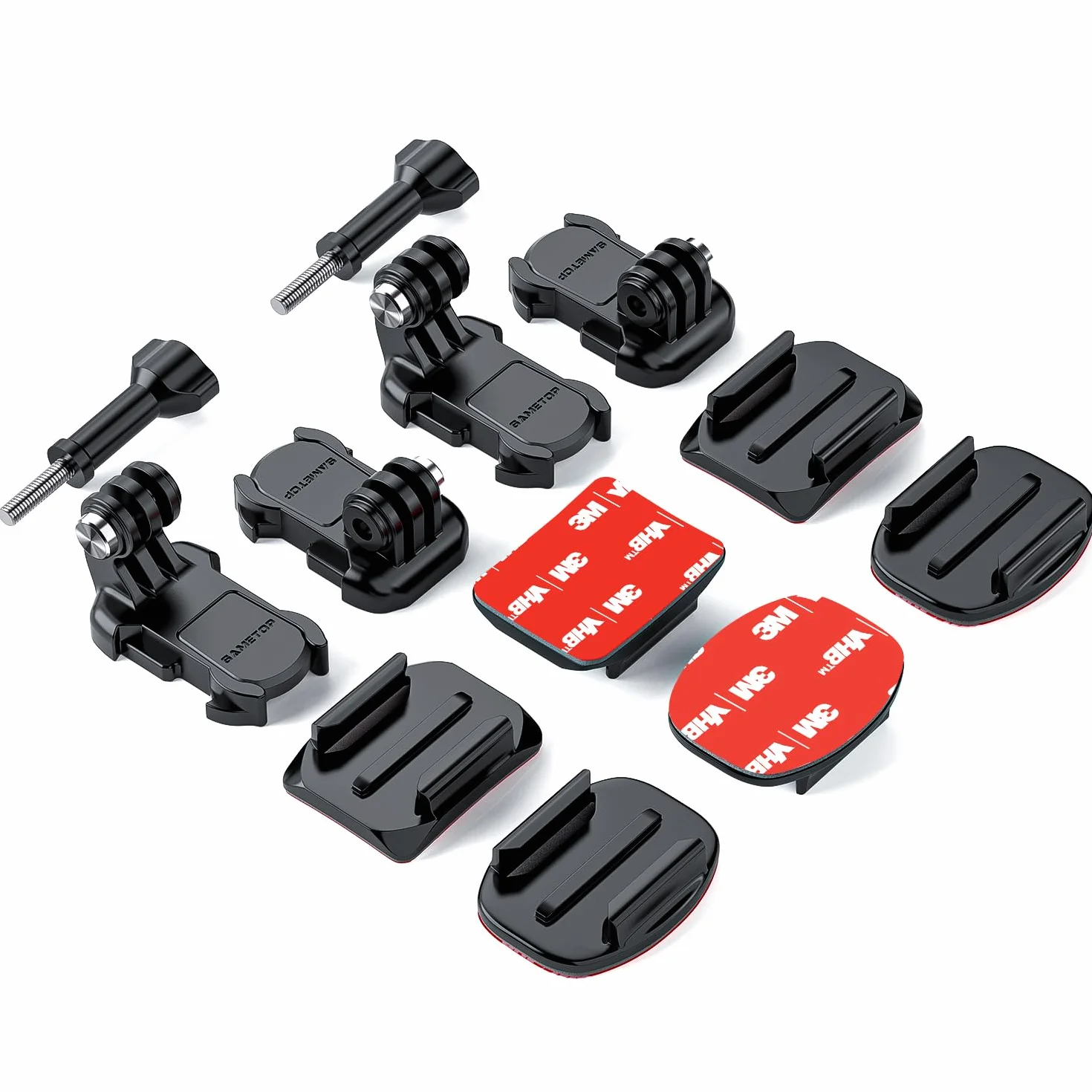 3M Adhésif Fixation Attache Support Sticker Compatible GoPro Hero 13 12 11 10 Max 9 8 7 6 5 Session DJI Osmo Caméras d'action 12 en 1