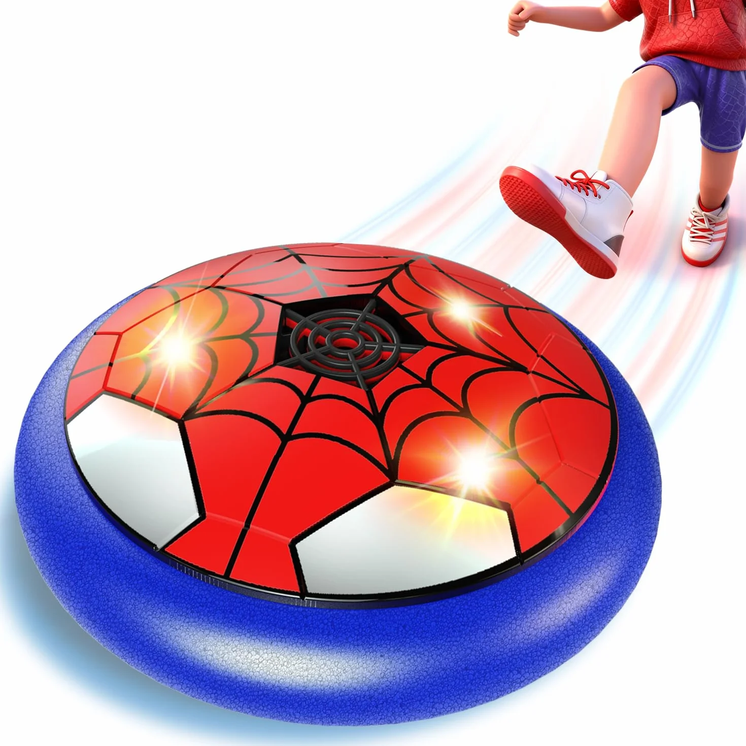 POPERFUN Hover Soccer Ball LED Air Power Football Jouets Enfants 3-12 Ans Intérieur Extérieur Cadeaux