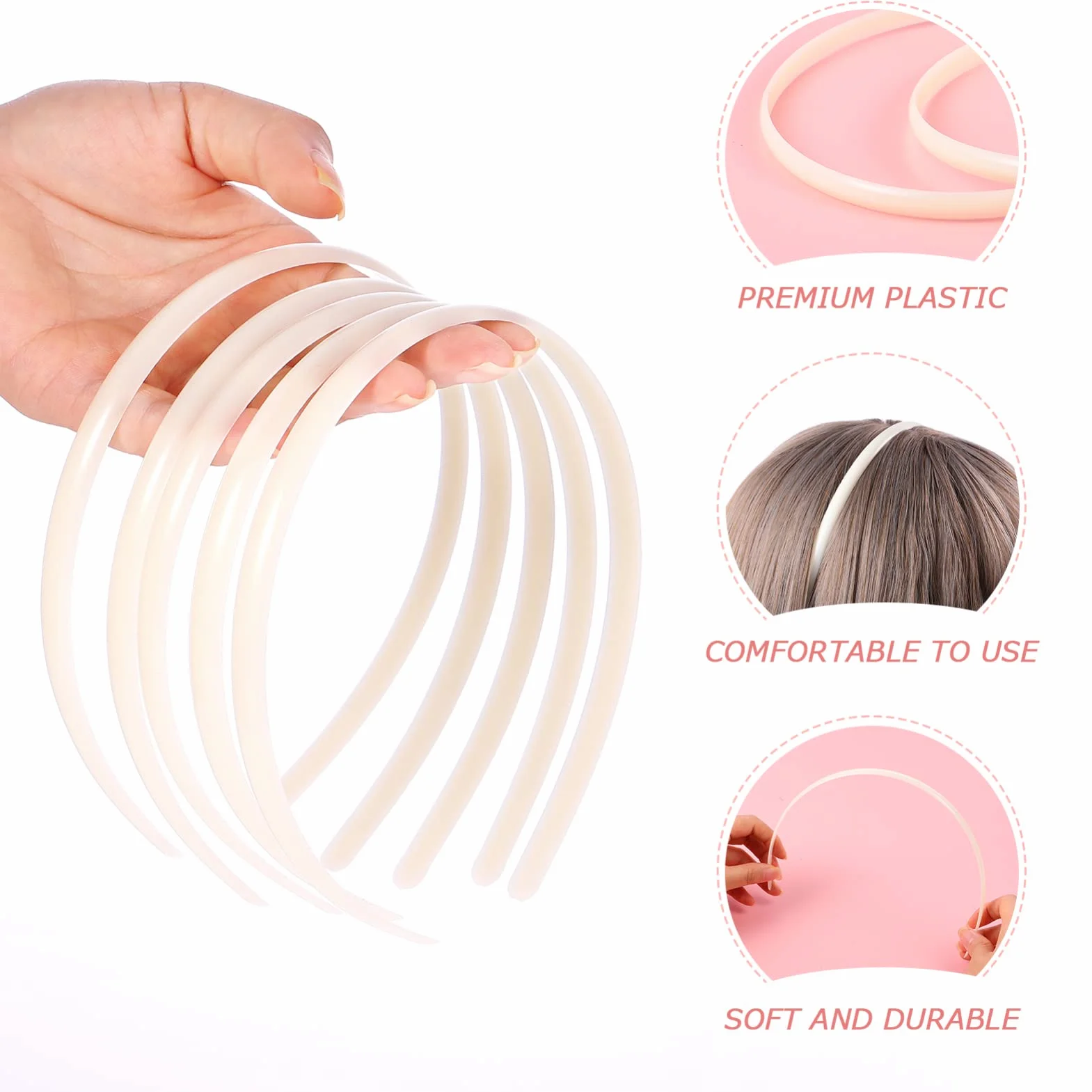 Lot de 12 têtes blanches en plastique pour bricolage femme fille