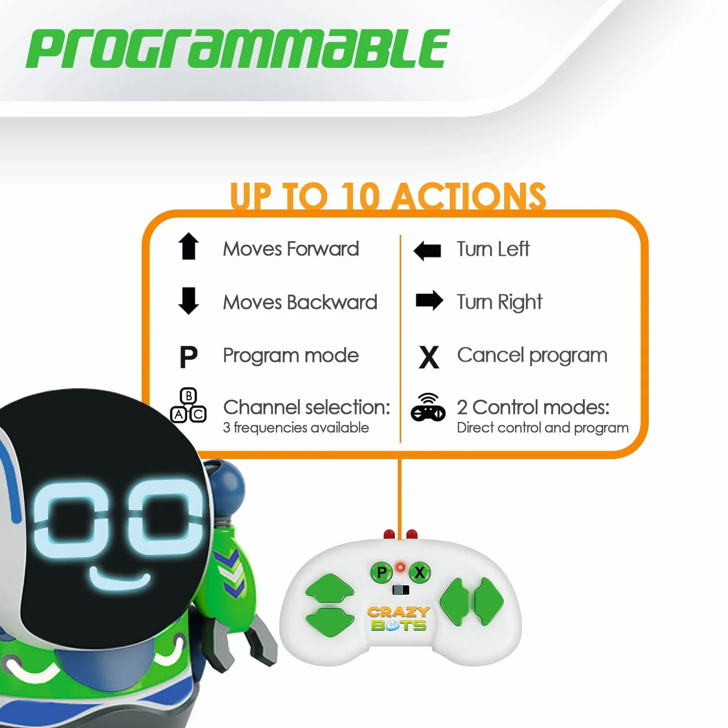 Xtrem Bots Rock Robot Enfant 5 Ans Programmable 10 Actions Télécommande Jouet Garçon Cadeau