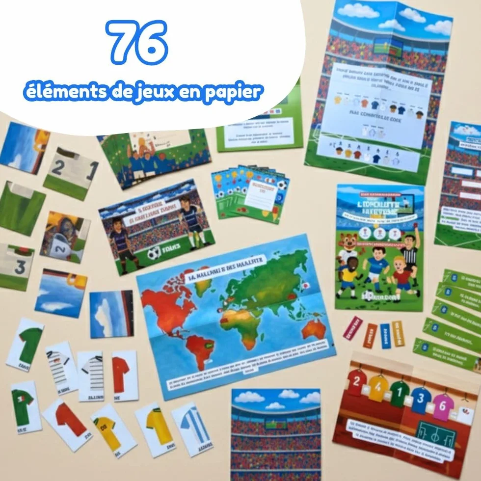 Kit Chasse au Trésor & Enquête Sauvons la Finale de la Coupe du Monde (6-8 Ans) Jeu Audio Physique sans Écran