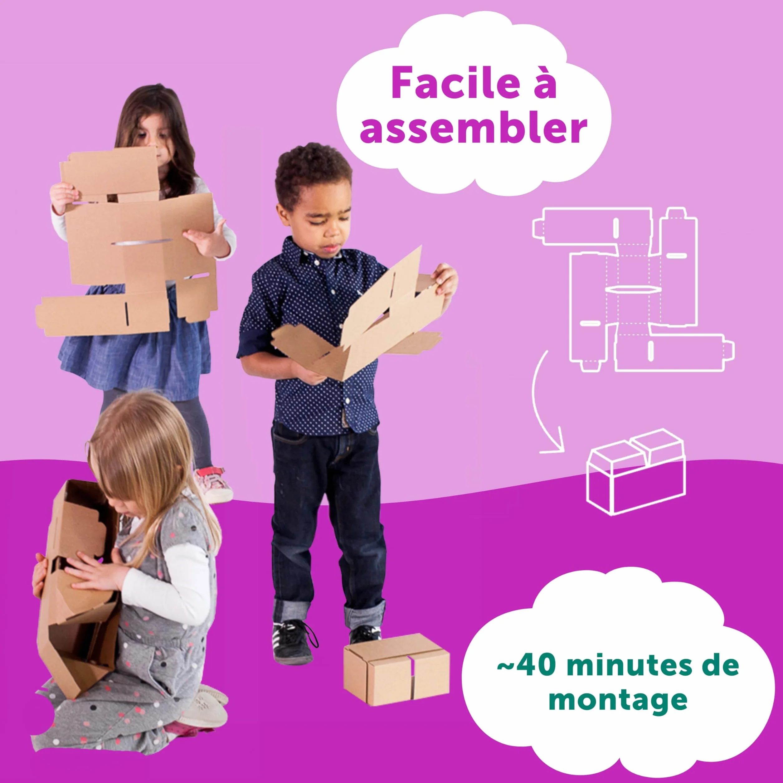 GIGI BLOKS Briques Géantes Carton Empilables Taille XL 96 Pièces Jeu Construction Enfant