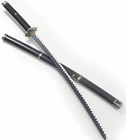 Katana Yubashiri One Piece Black en Bois - Épée Zoro avec Presentoir