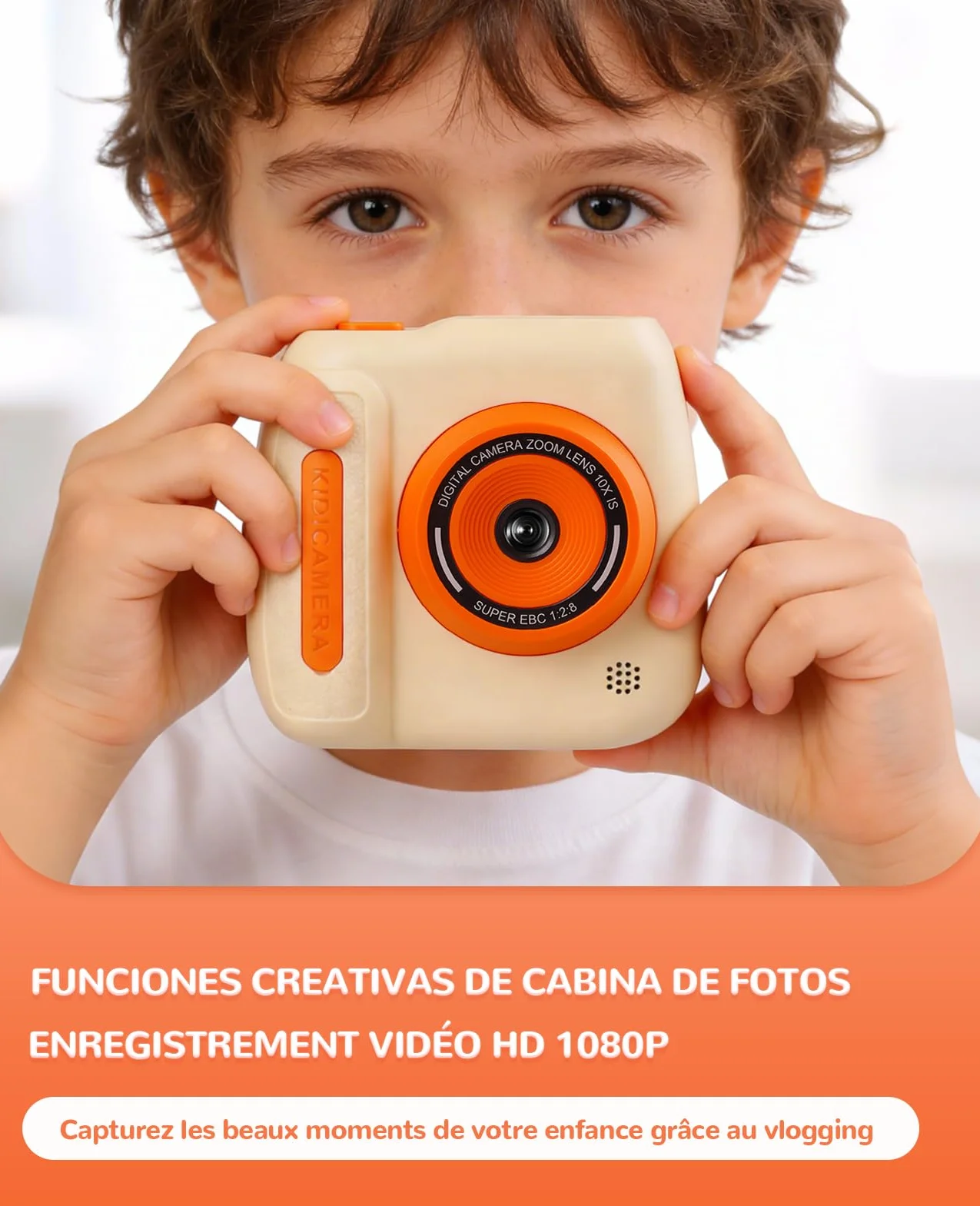 Appareil Photo Instantané Enfants 12MP 1080P Numérique avec Carte 32G et Papier 2,4 Pouces Caméra Jouets Cadeau Garçons Filles 3-12 Ans