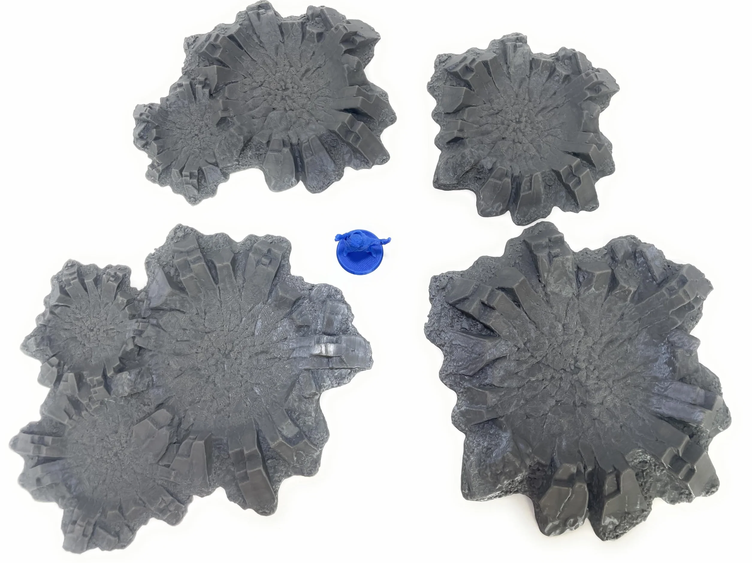Lot de 4 cratères 28 mm pour wargames science-fiction