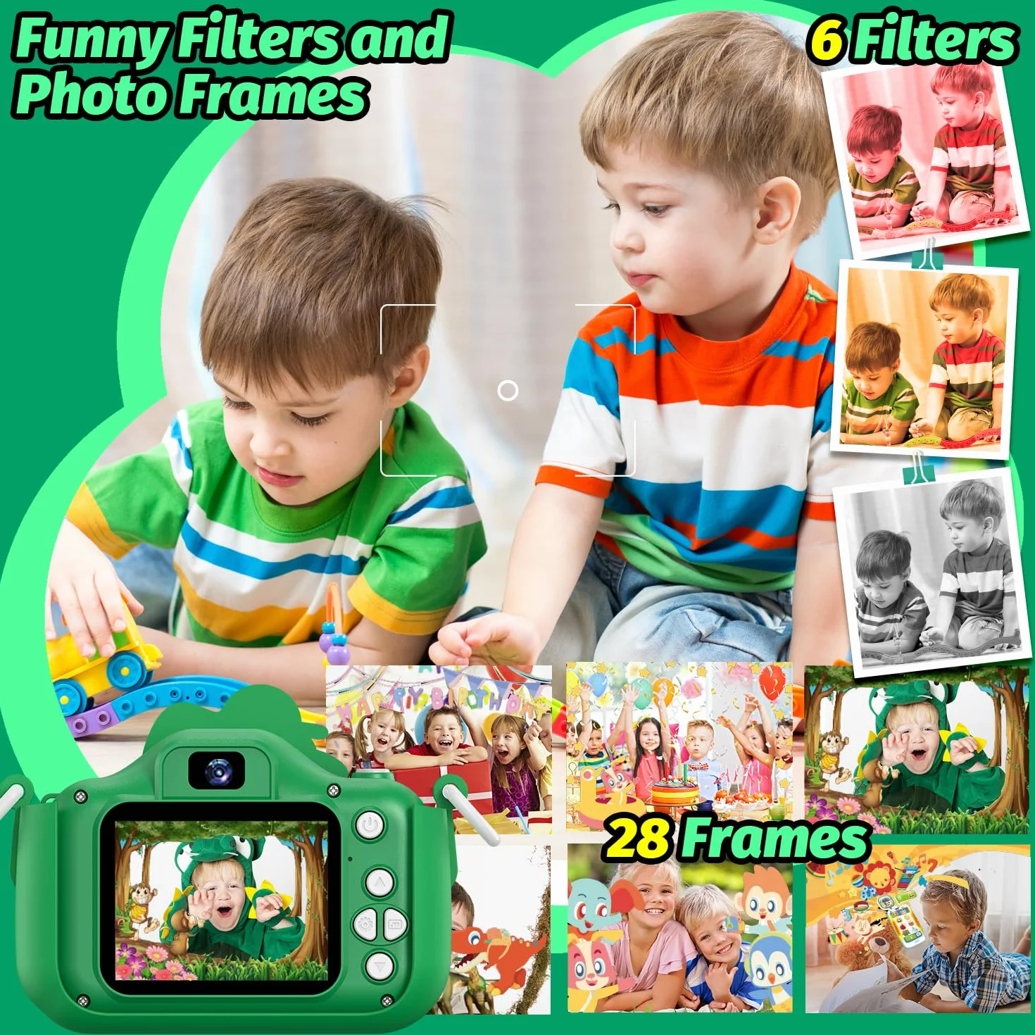 Cimizi Appareil Photo Enfant 2.0 Pouces Numérique HD 1080p avec 32GB Carte