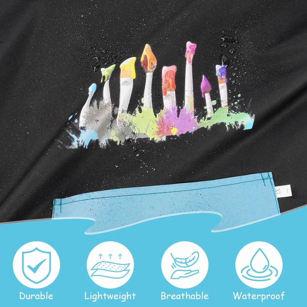 OSDUE Tablier Peinture Enfant Imperméable Manches Longues 7-12 ans avec Poches