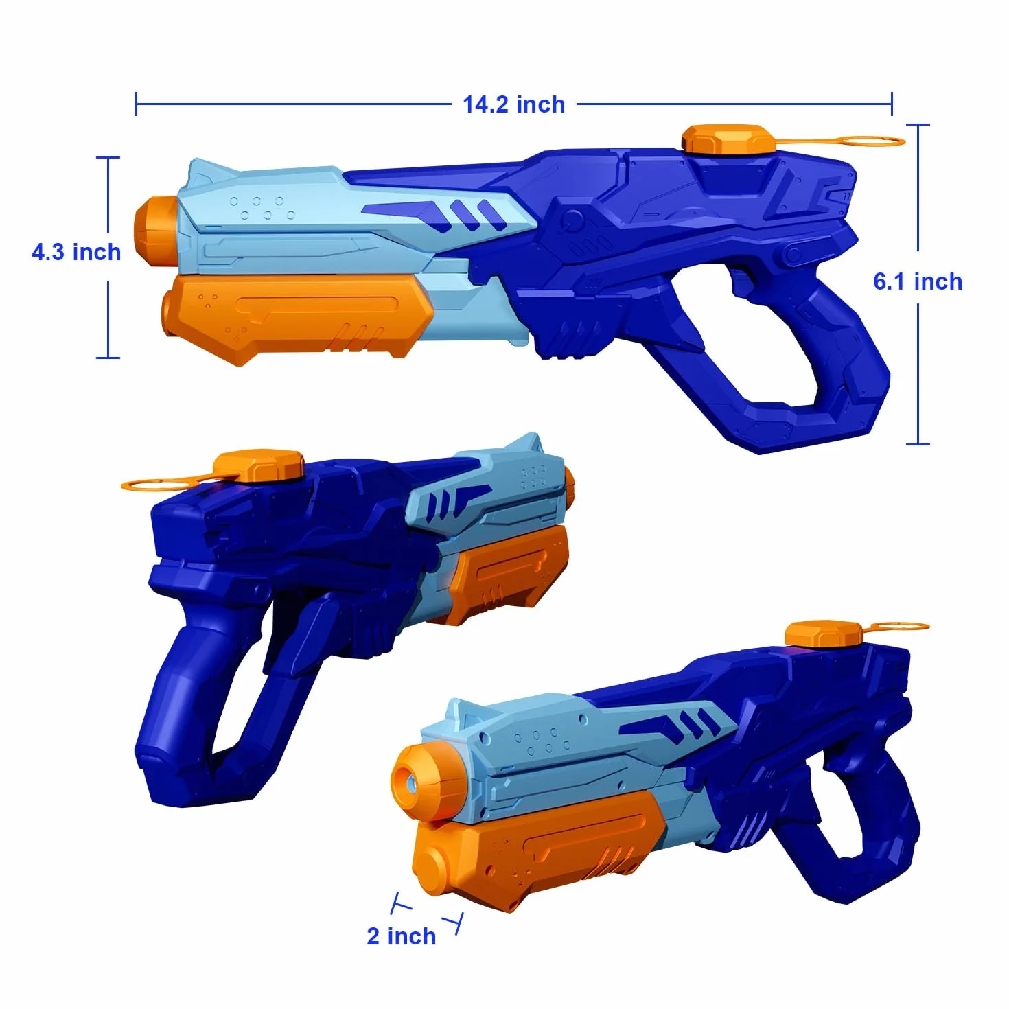 MOZOOSON Pistolet à Eau pour Enfants 600 ML 6-10Mètres Jouet Aquatique