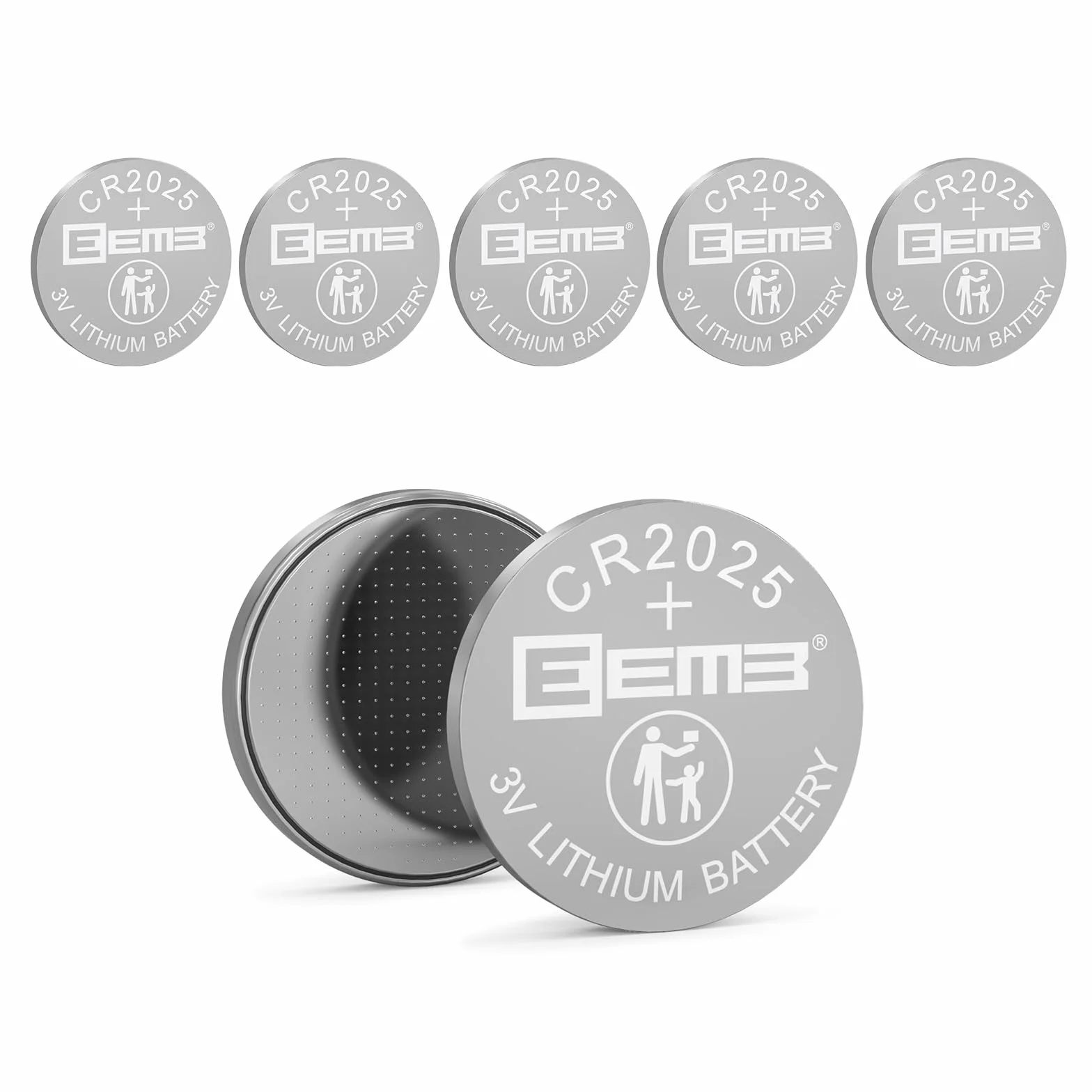 EEMB CR2025 Batterie au Lithium 3V Bouton Pile 5 Pack pour Key Fob, Montre