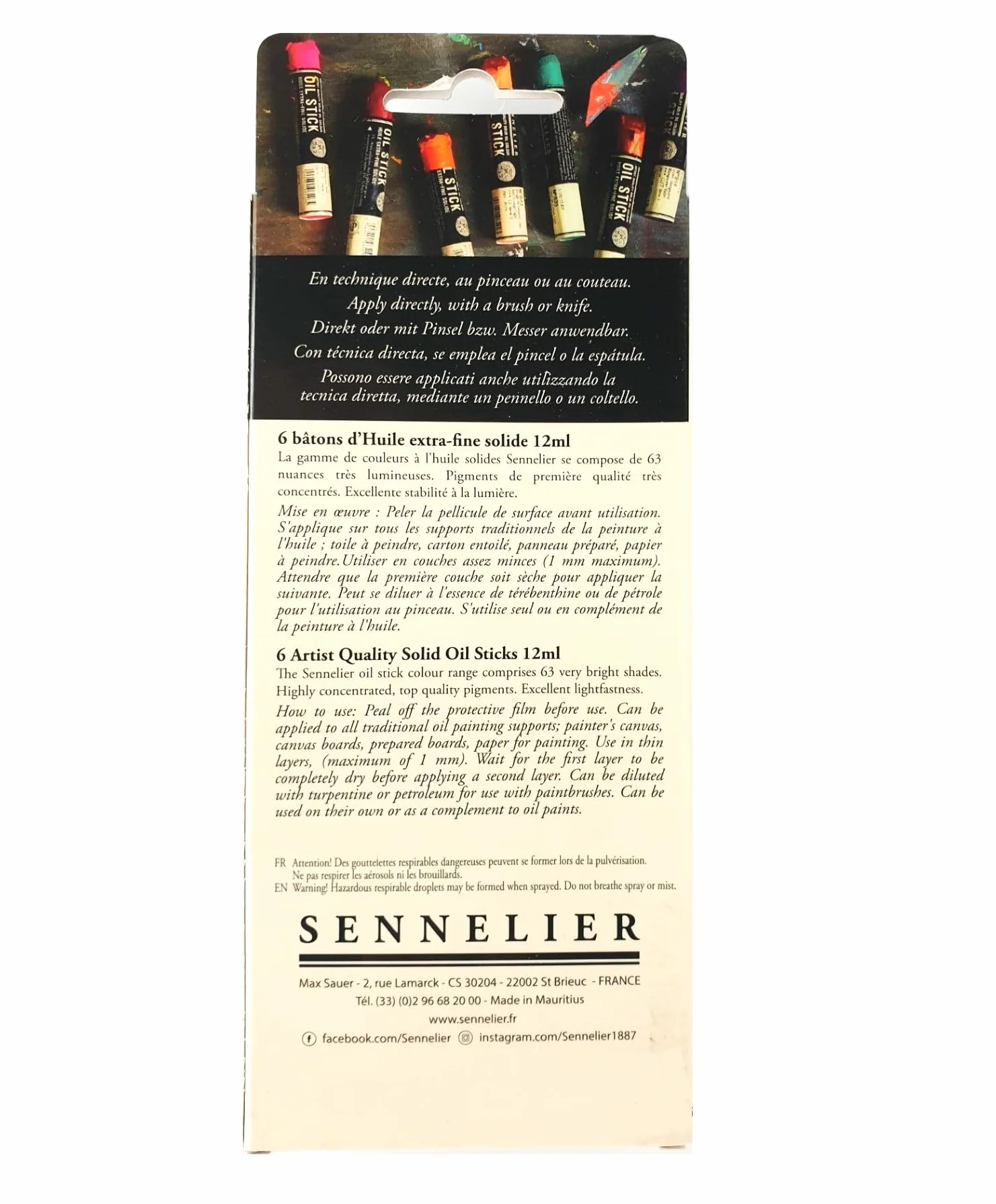 Sennelier Oil Sticks 12 Mini pcs Paysage et estompe