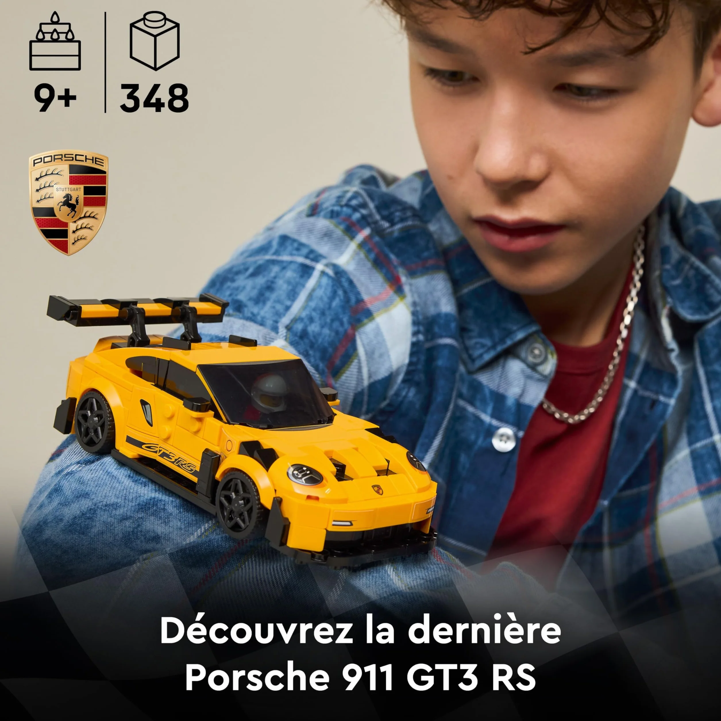 LEGO Speed Champions Porsche 911 GT3 RS Voiture Maquette à Construire Minifigurine Pilote 77239