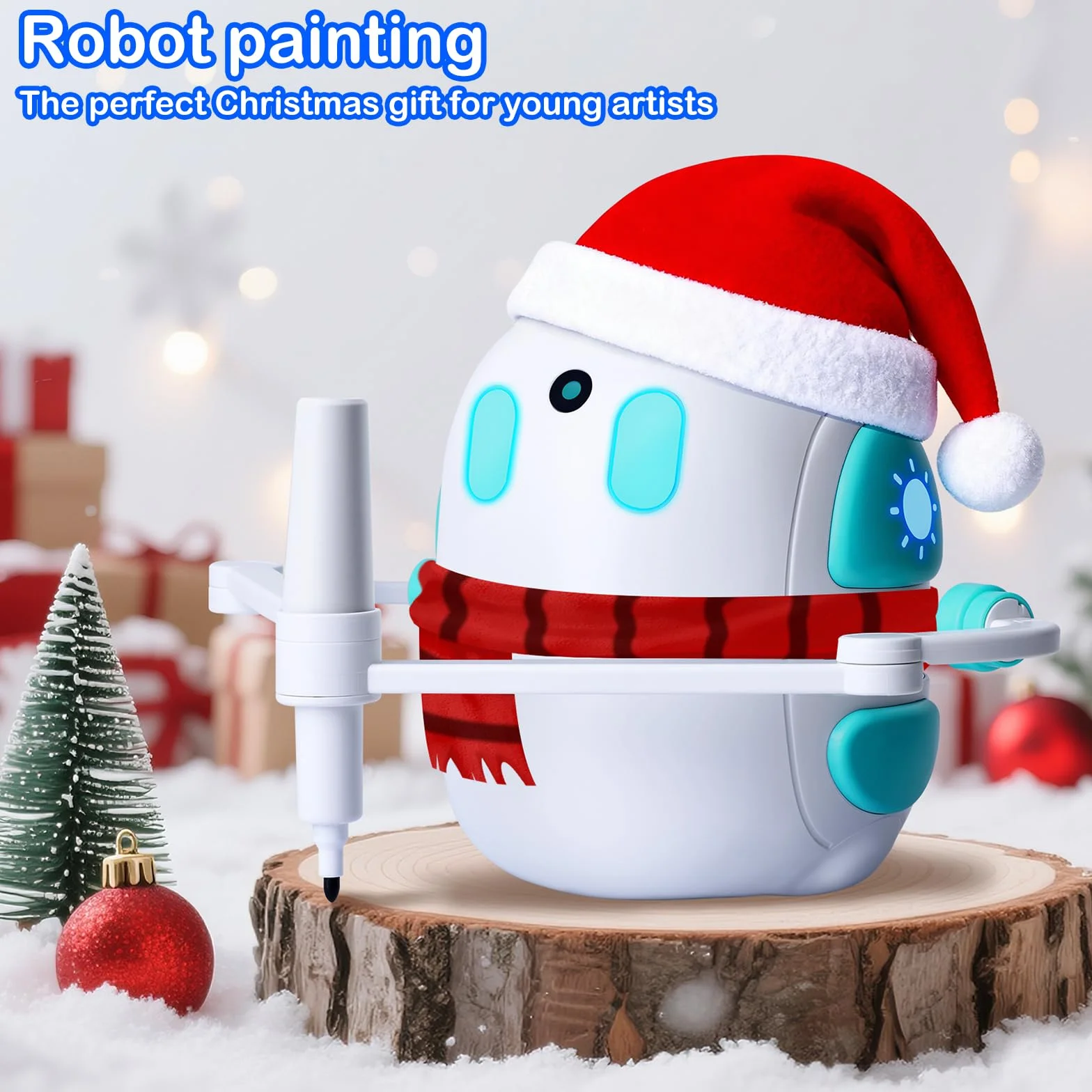 Robot de dessin pour enfants 150 cartes éducatives avec guide vocal Montessori Cadeau Anniversaire Noël 3-8 ans